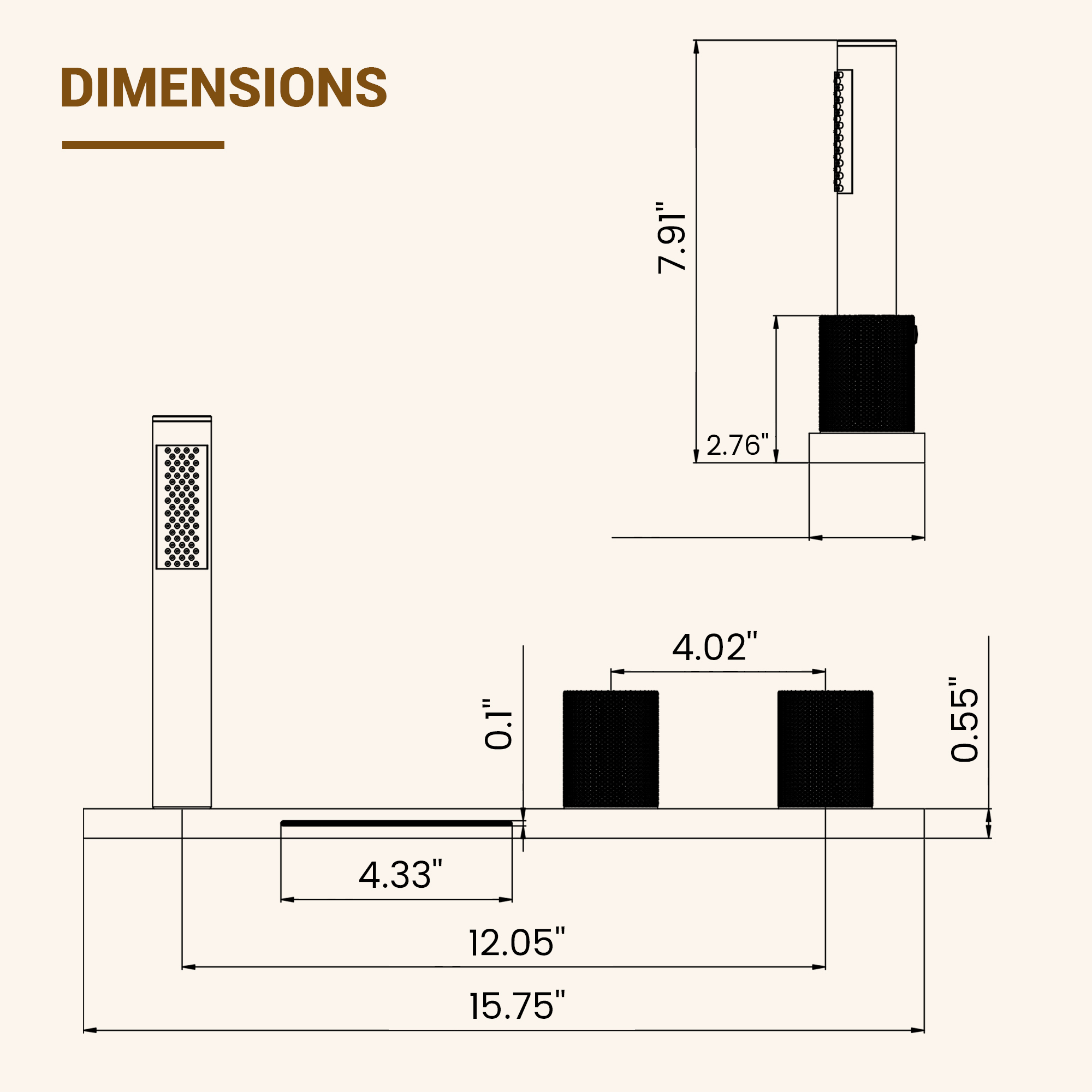 2-Handle Waterfall Roman Tub Faucet with Handheld Shower