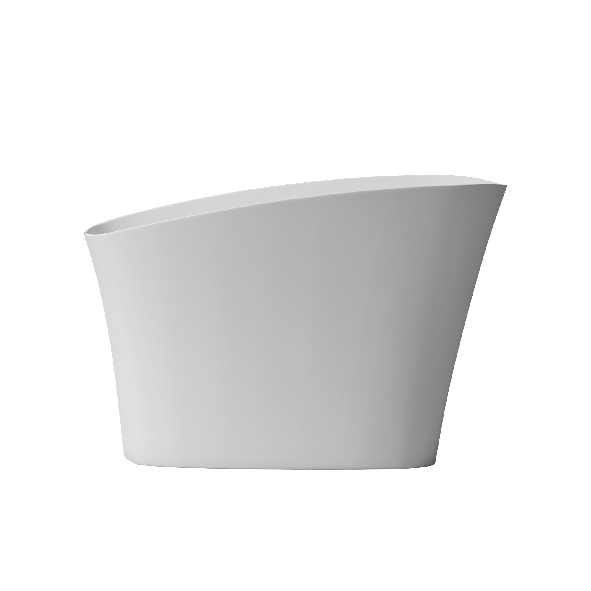 51" Matte White Solid Surface Freestanding Bathtub with Integrated Seat
