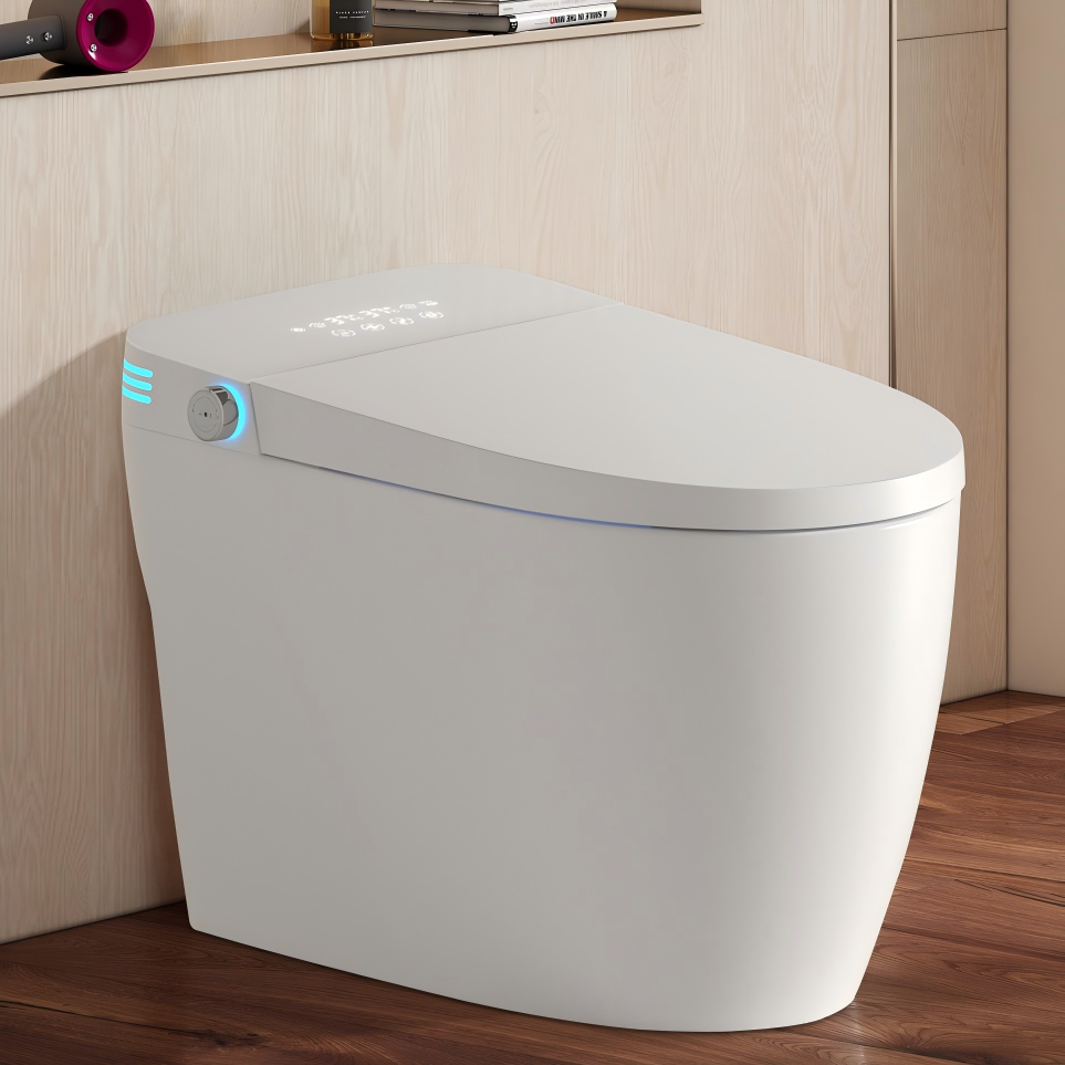 Modern Tankless Smart Toilet with Built-In Bidet Seat & Heated Seat