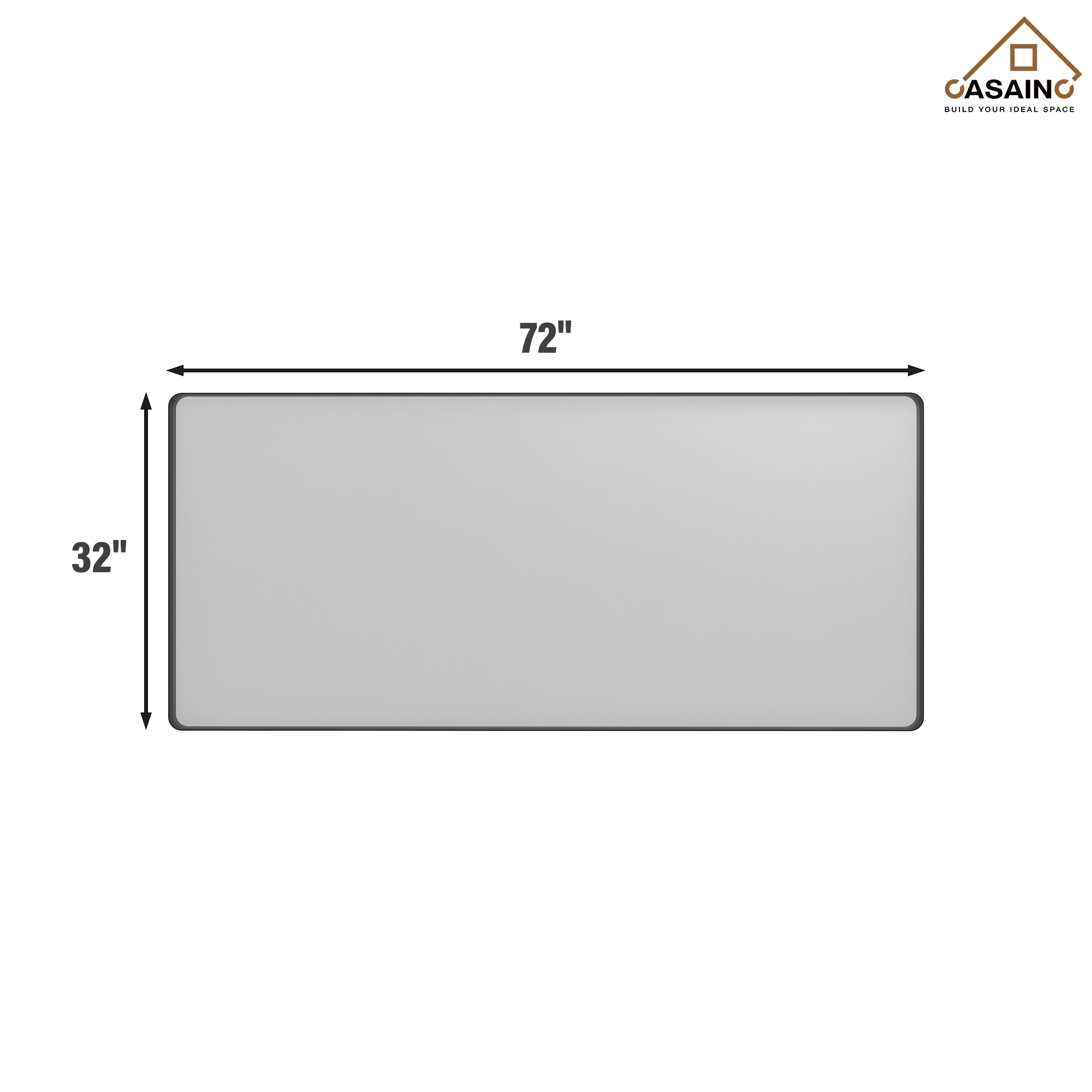 Wall-Mounted Vanity Mirror with Matte Black Metal Frame