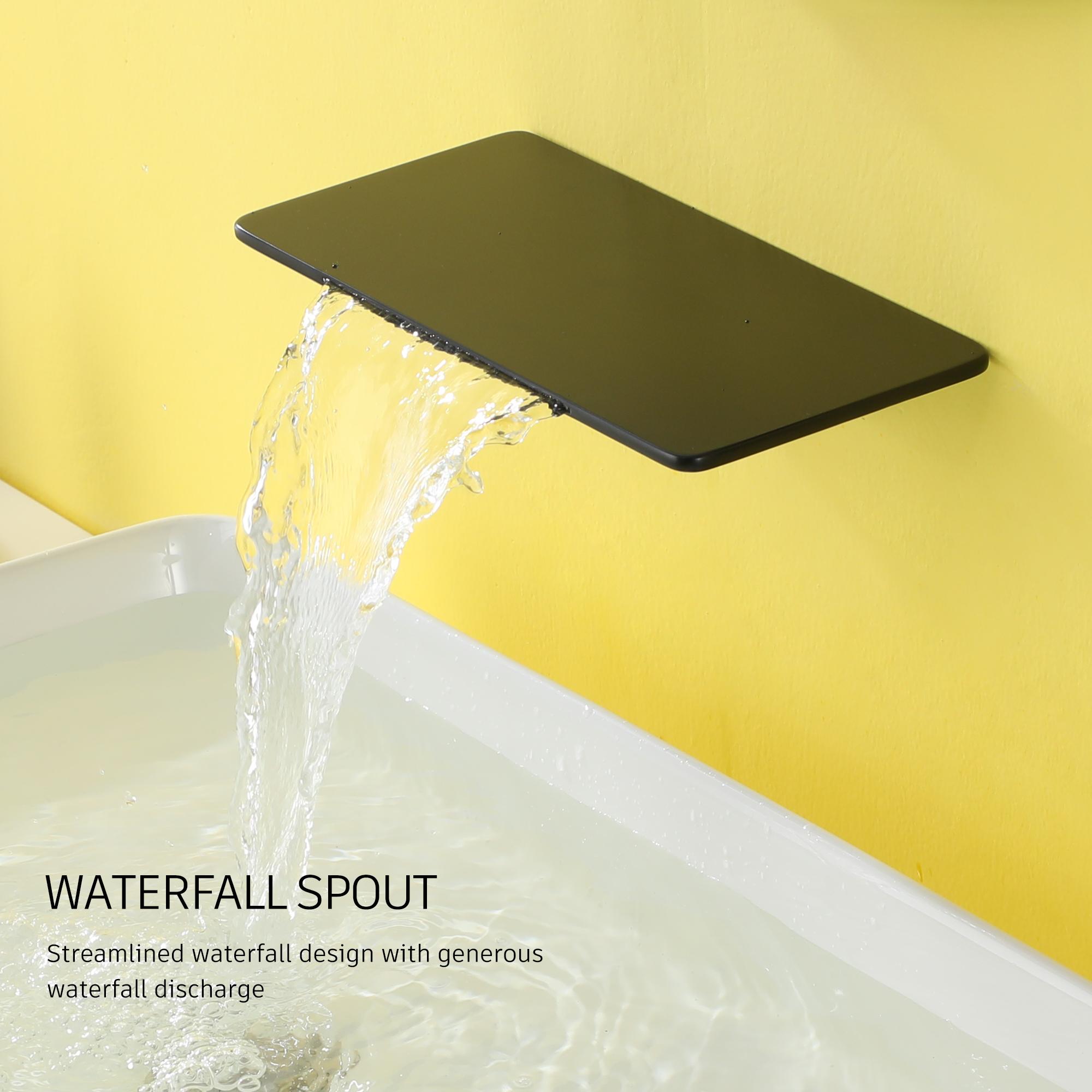 Wall Mounted Single Handle Solid Brass Lavatory Bathroom Faucet with Rough-In Valve