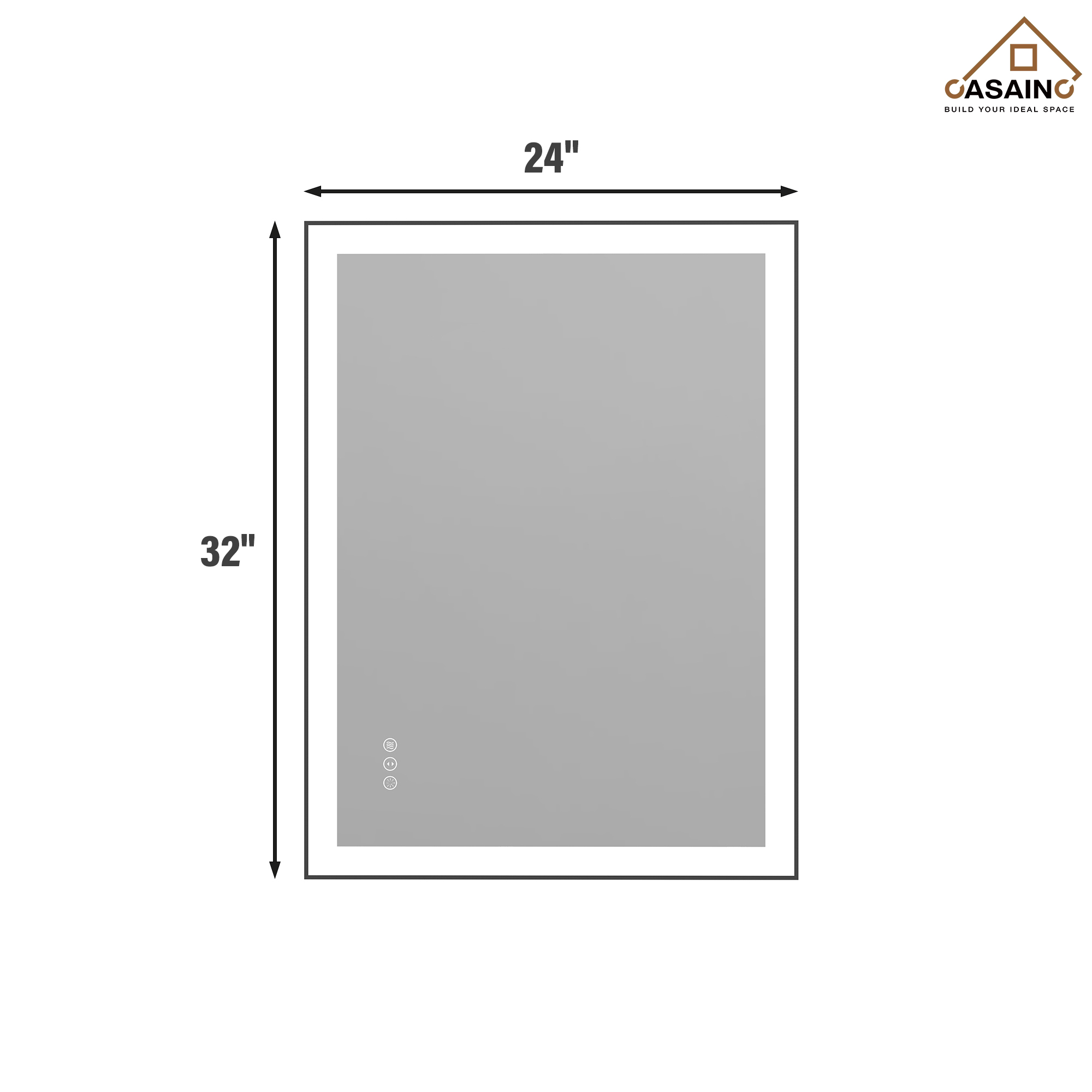 Tempered Glass LED Mirror with Aluminum Frame for Bathroom Vanity