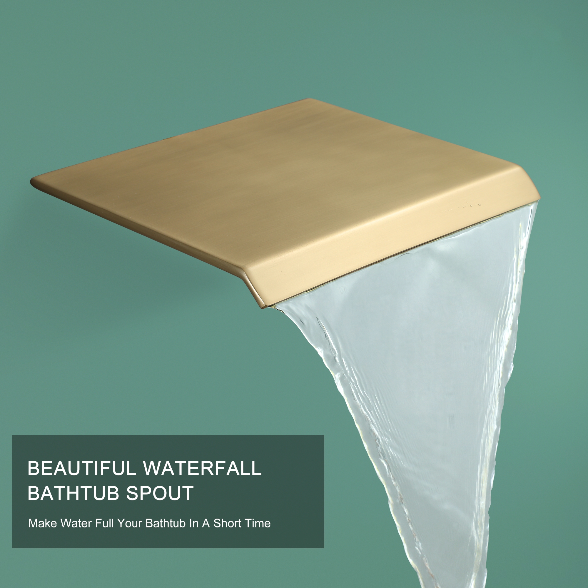 10" Ceiling-Mount Rain Shower System with Tub Spout in Brushed Gold