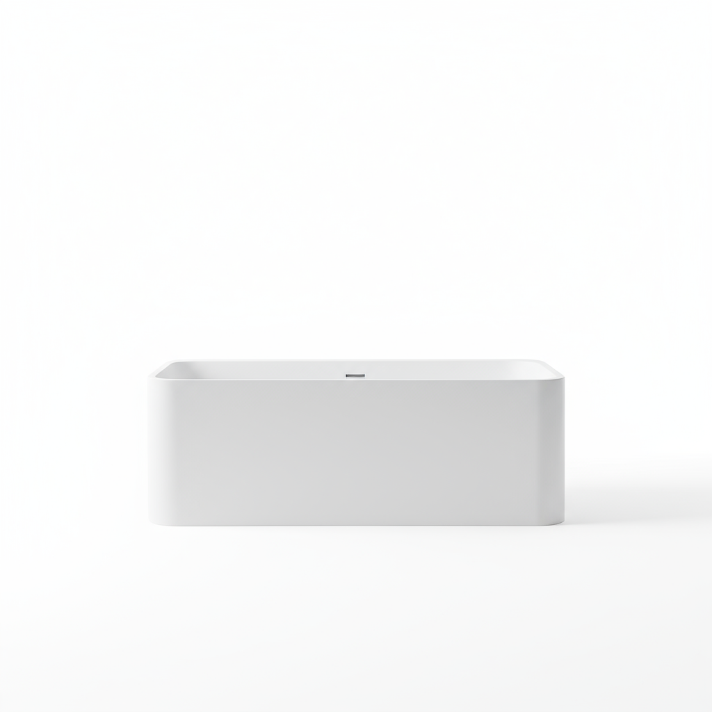 55"/59"/63"/67"/71" Rectangular Matte White Solid Surface Freestanding Soaking Tub