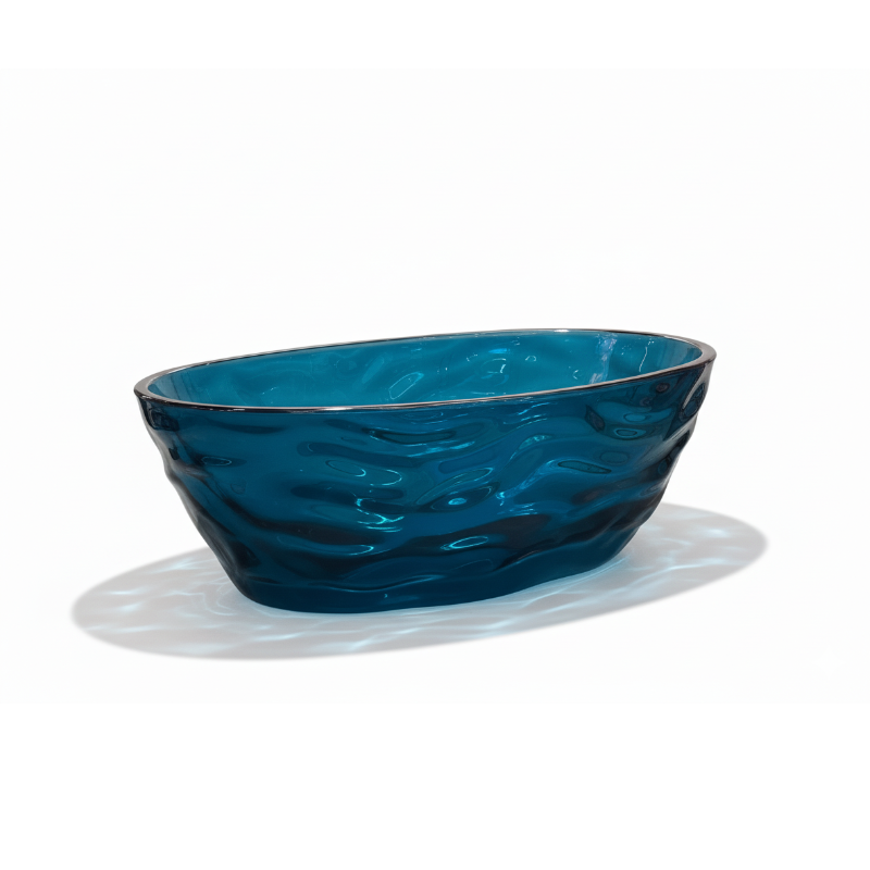 67" Contemporary Pure Resin Freestanding Soaking Bathtub with Wave Texture