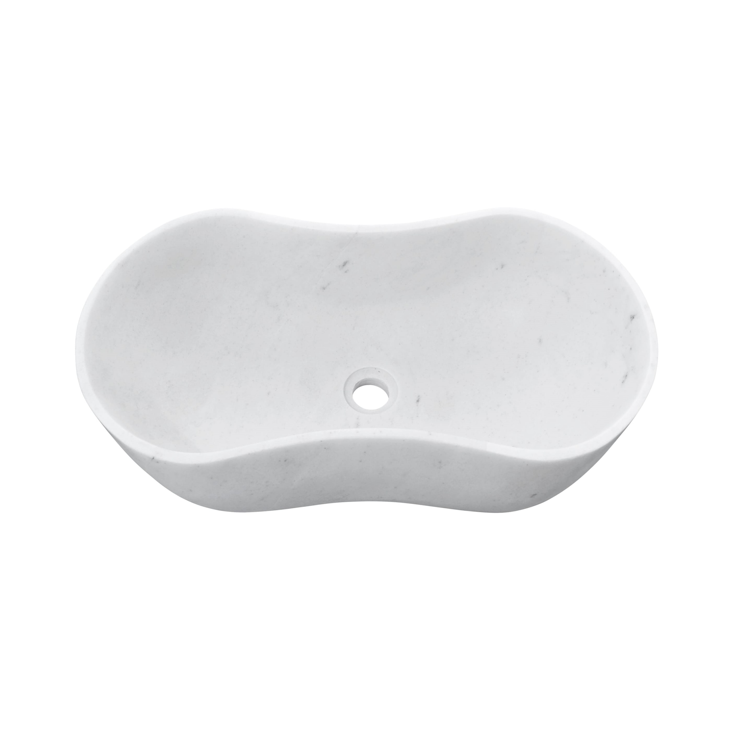 23.6” Genuine Natural Marble Vessel Sink – polished surface in Beige/White/Gray/Green