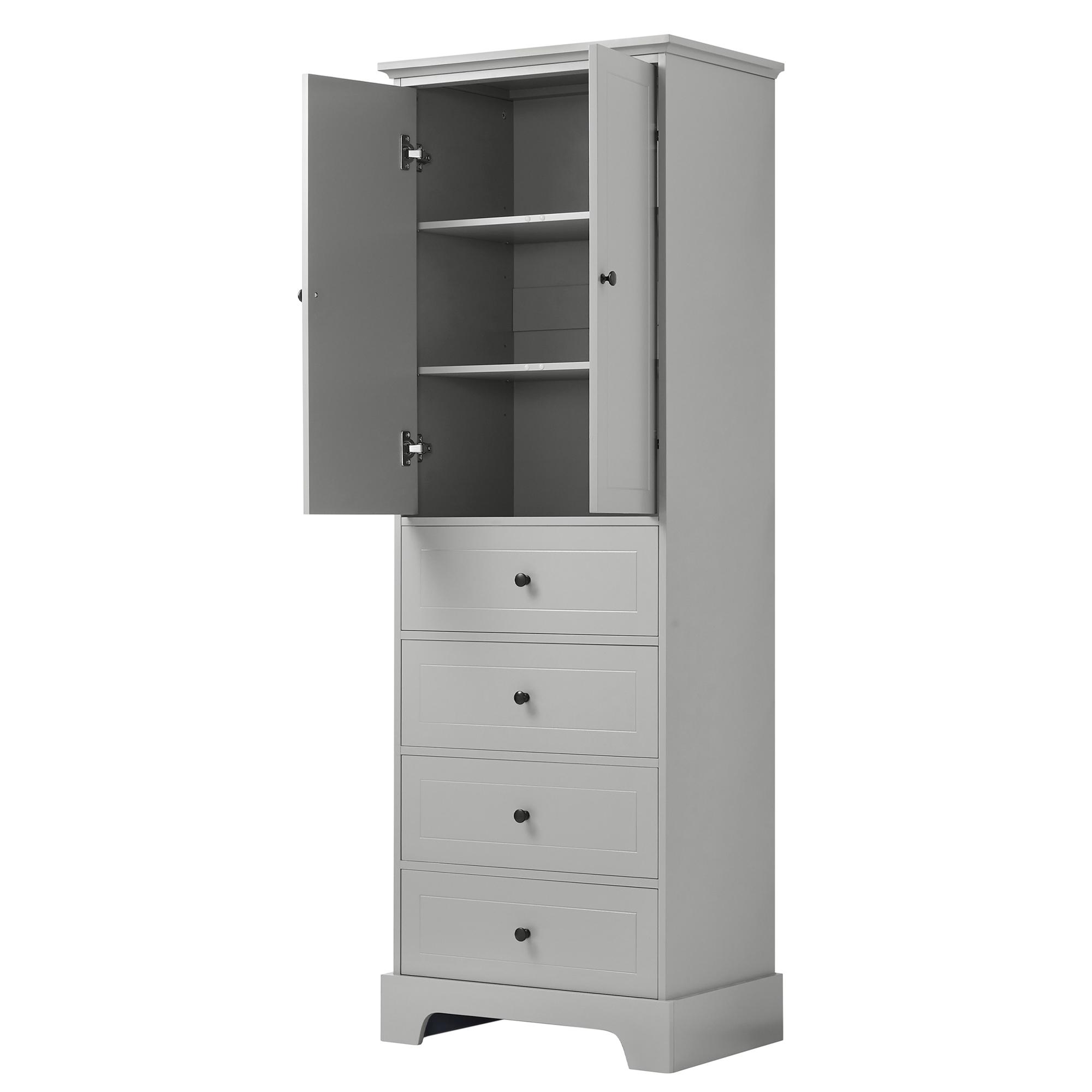 Bathroom Storage Cabinet with Drawers & Adjustable Shelves