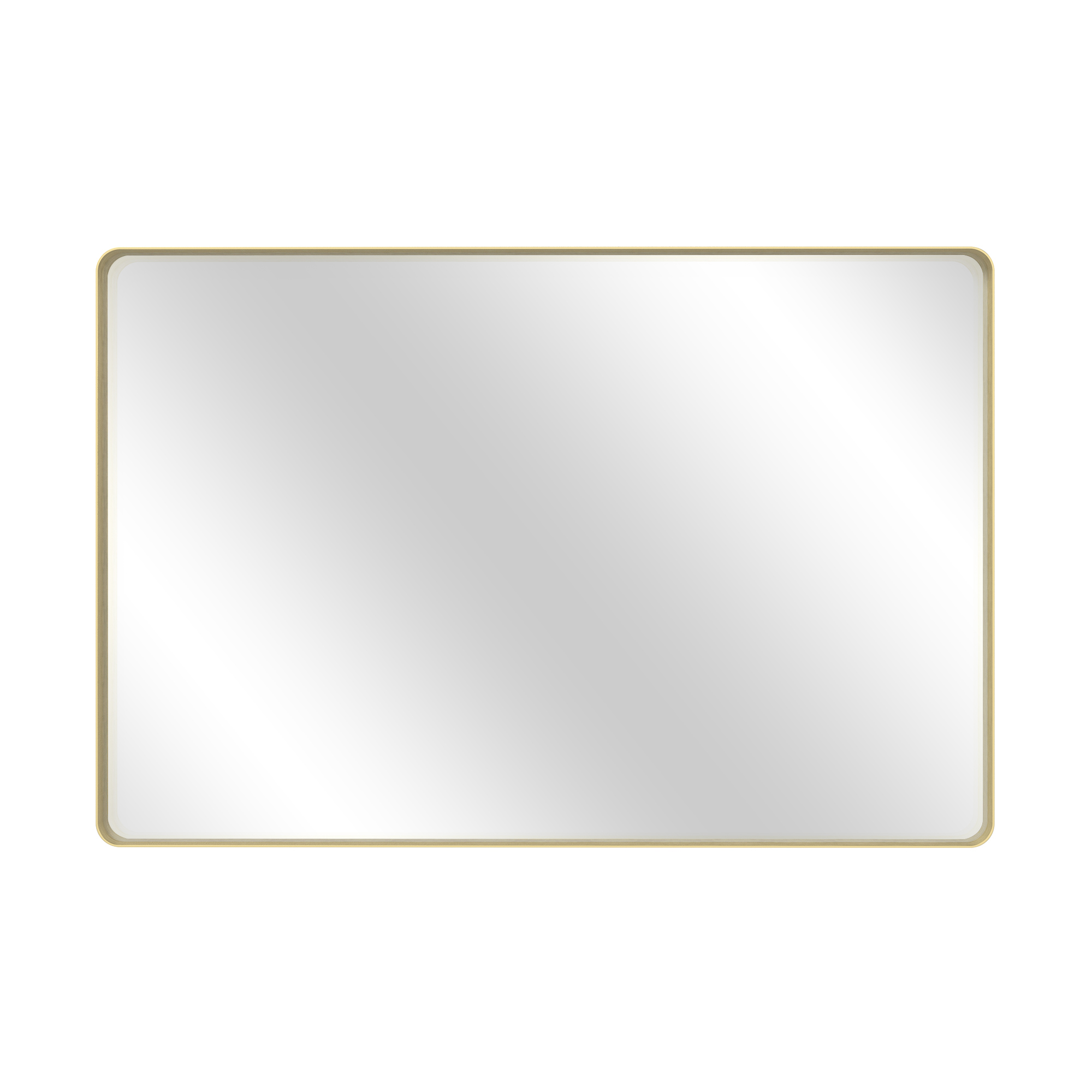 Tempered Glass Wall-Mounted Mirror with Gold Metal Frame