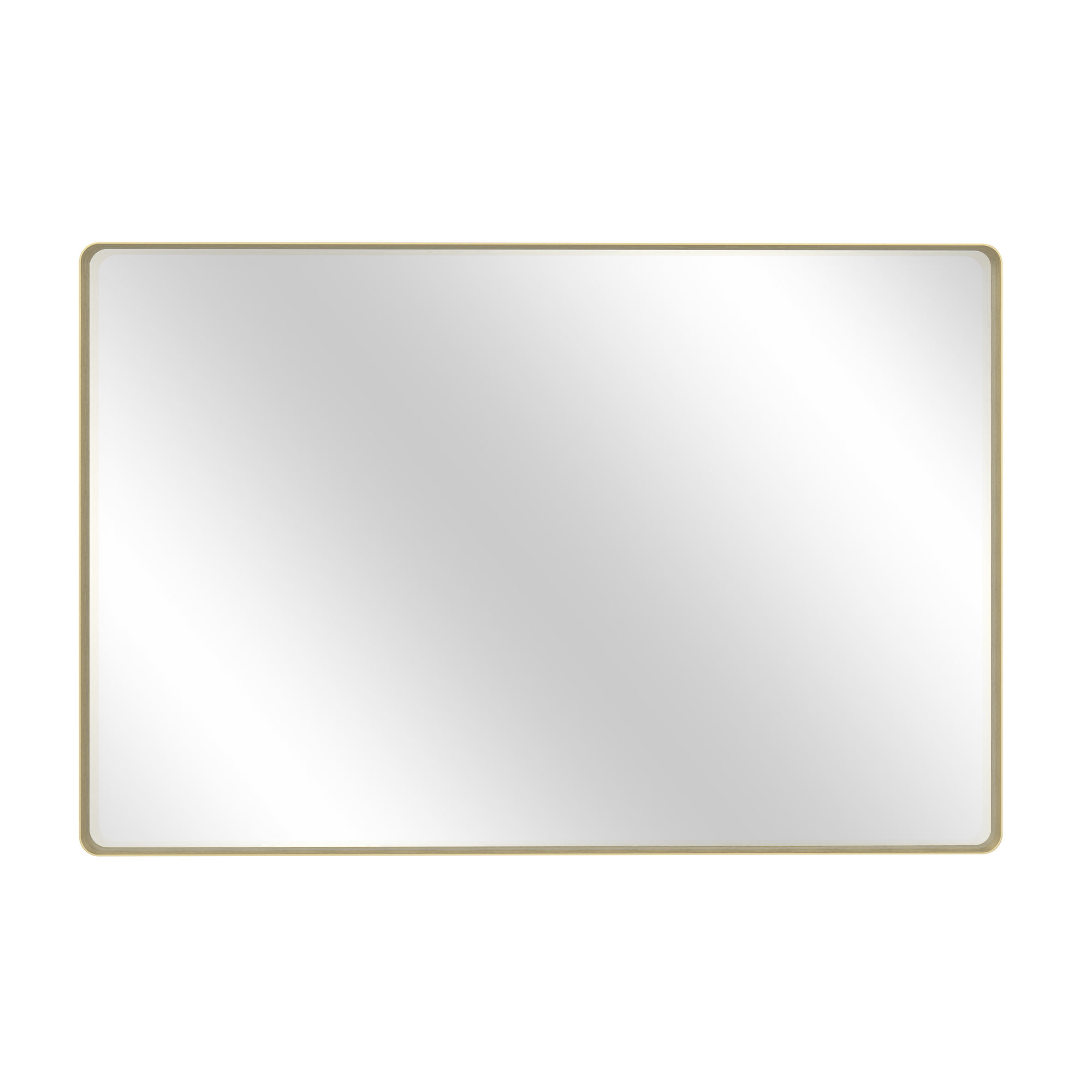 Tempered Glass Wall-Mounted Mirror with Gold Metal Frame