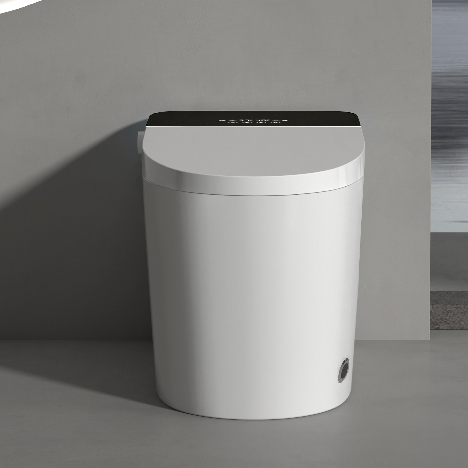 Tankless Black Panel Smart Toilet with Auto Flush, Heated Seat & Bidet Functions