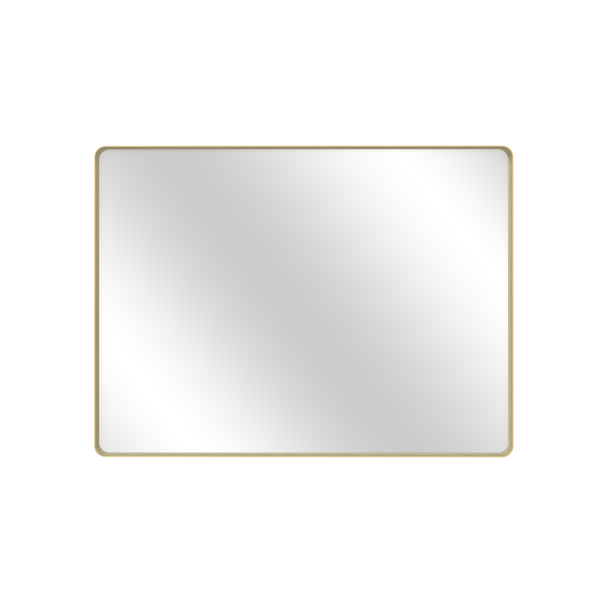 Tempered Glass Wall-Mounted Mirror with Gold Metal Frame
