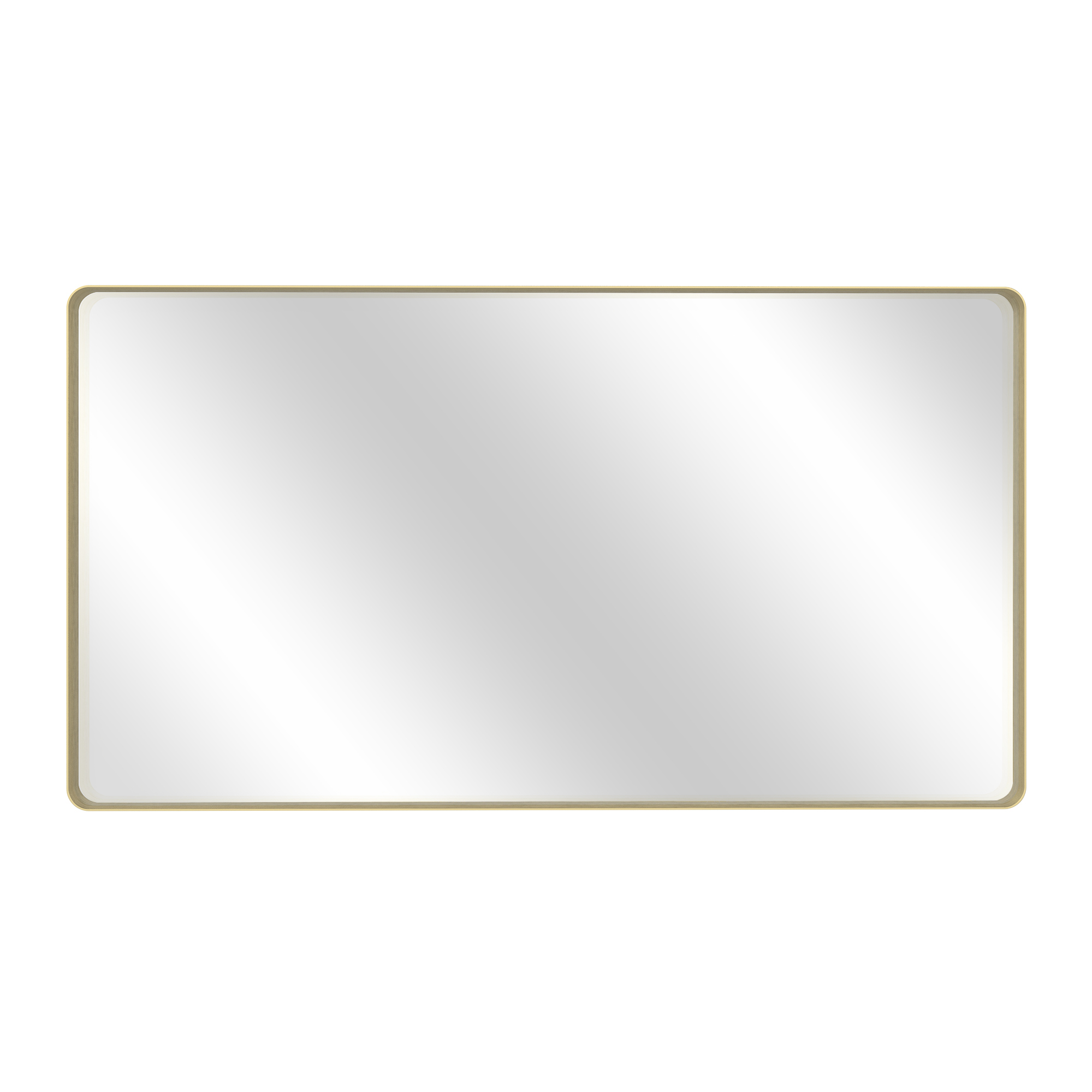 Tempered Glass Wall-Mounted Mirror with Gold Metal Frame
