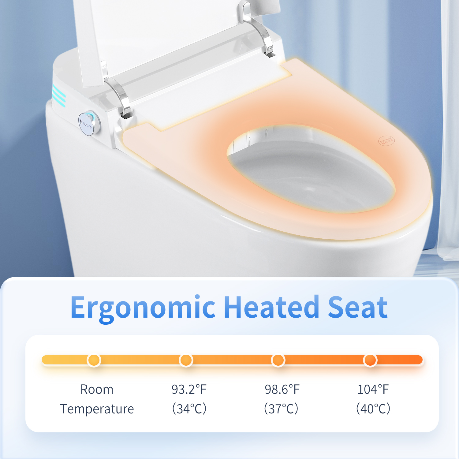 Modern Tankless Smart Toilet with Built-In Bidet Seat & Heated Seat