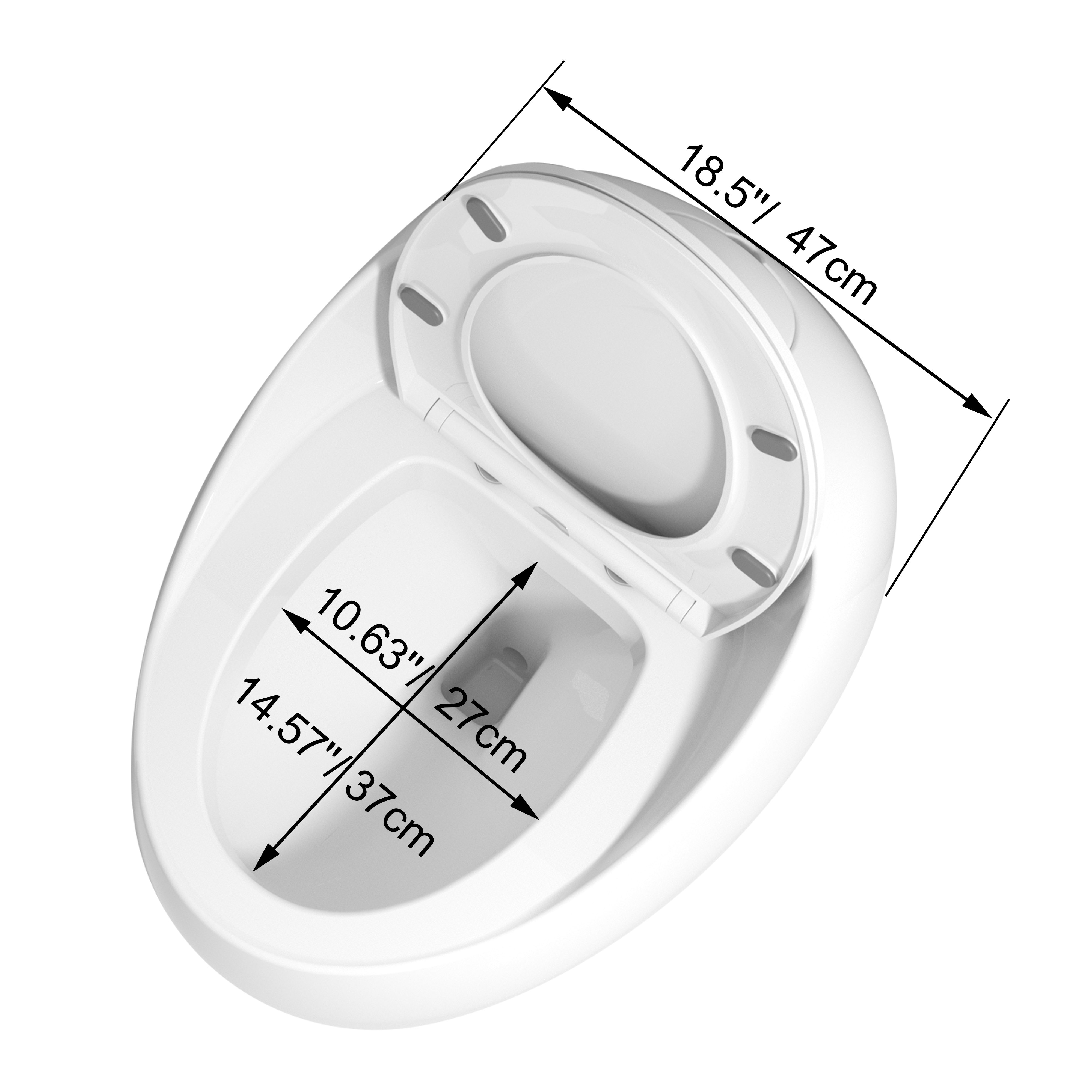 Egg Shape 1-Piece Toilet in Glossy White with 1.28 GPF Single Flush