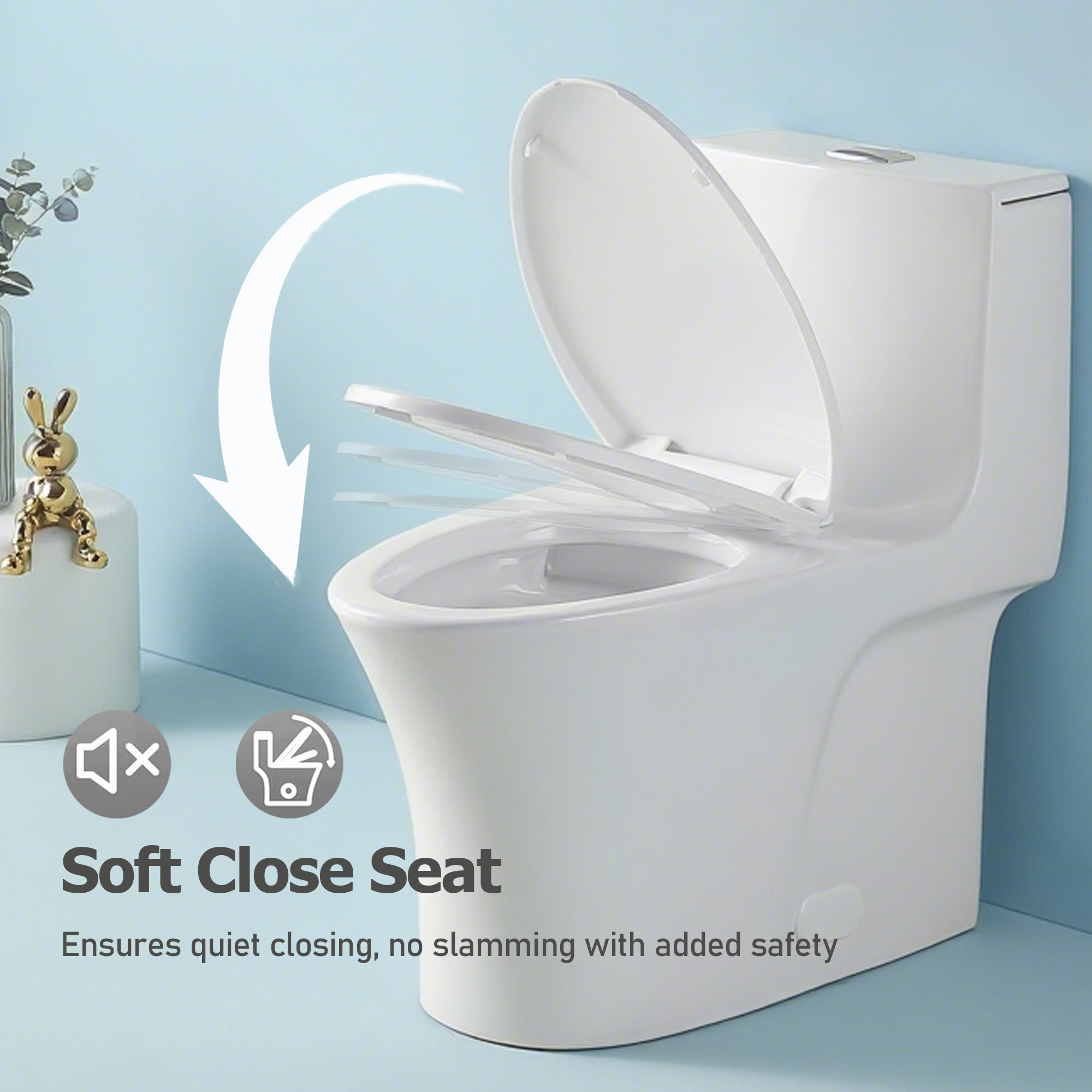 Dual-Flush Elongated Comfort One Piece Toilet with 1.1/1.6 GPF Water-Saving