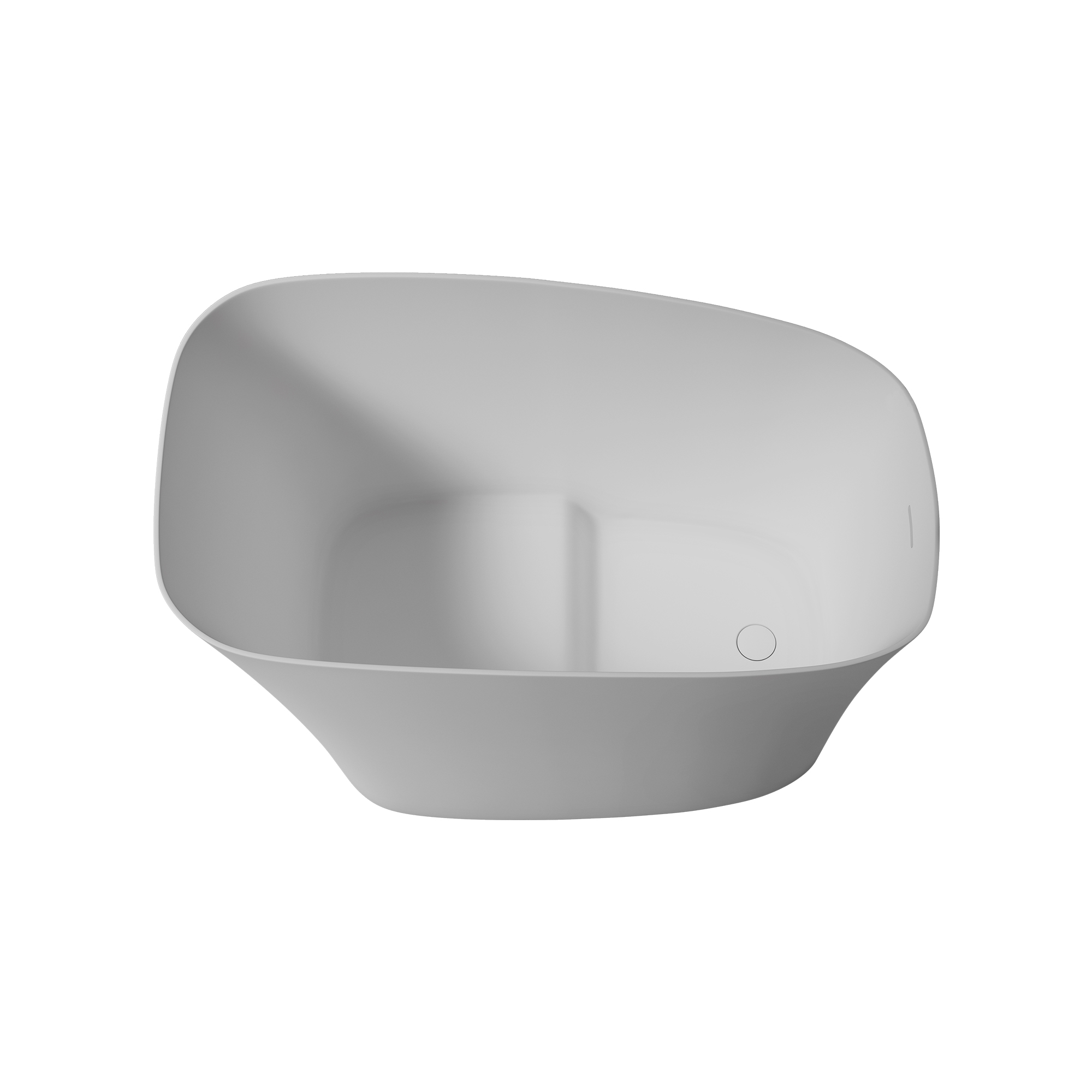 51" Matte White Solid Surface Freestanding Bathtub with Integrated Seat
