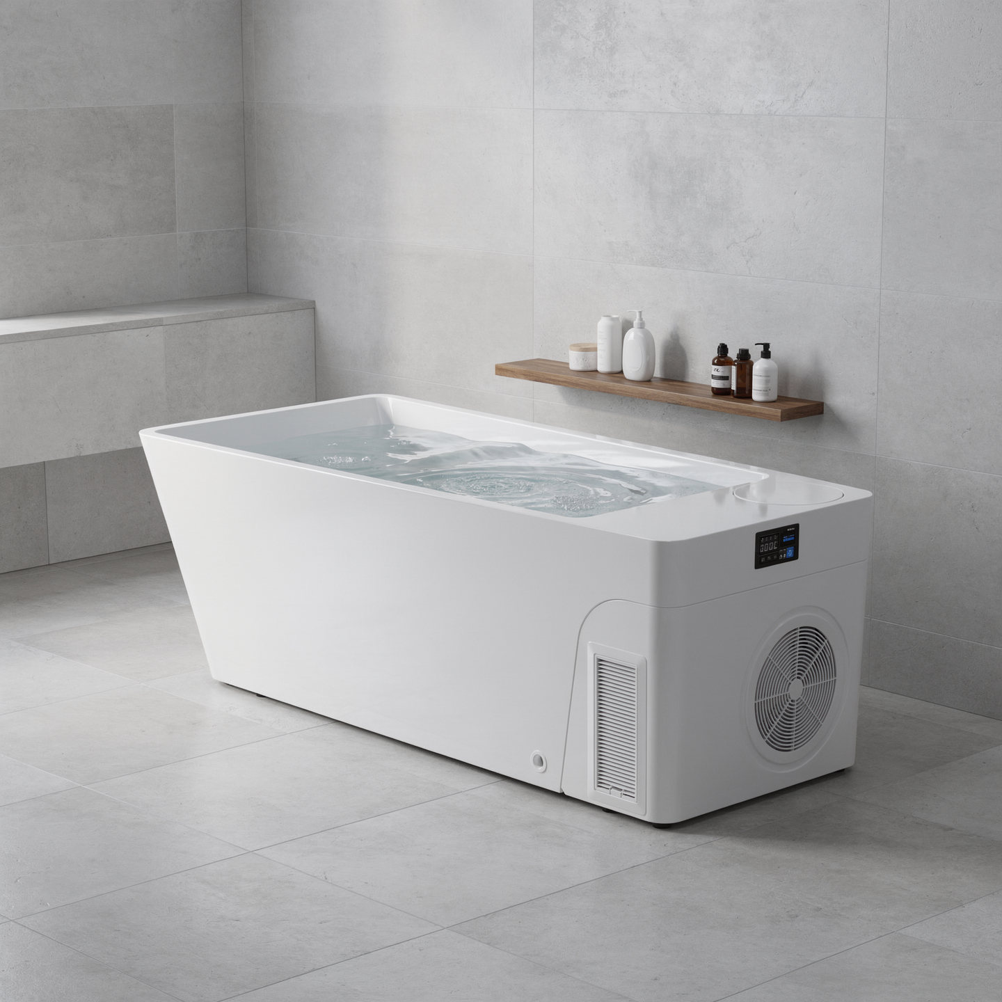 77" Luxury All-in-One Smart Recovery Ice Bath Cold Plunge Tub with Built-In 1HP Chiller