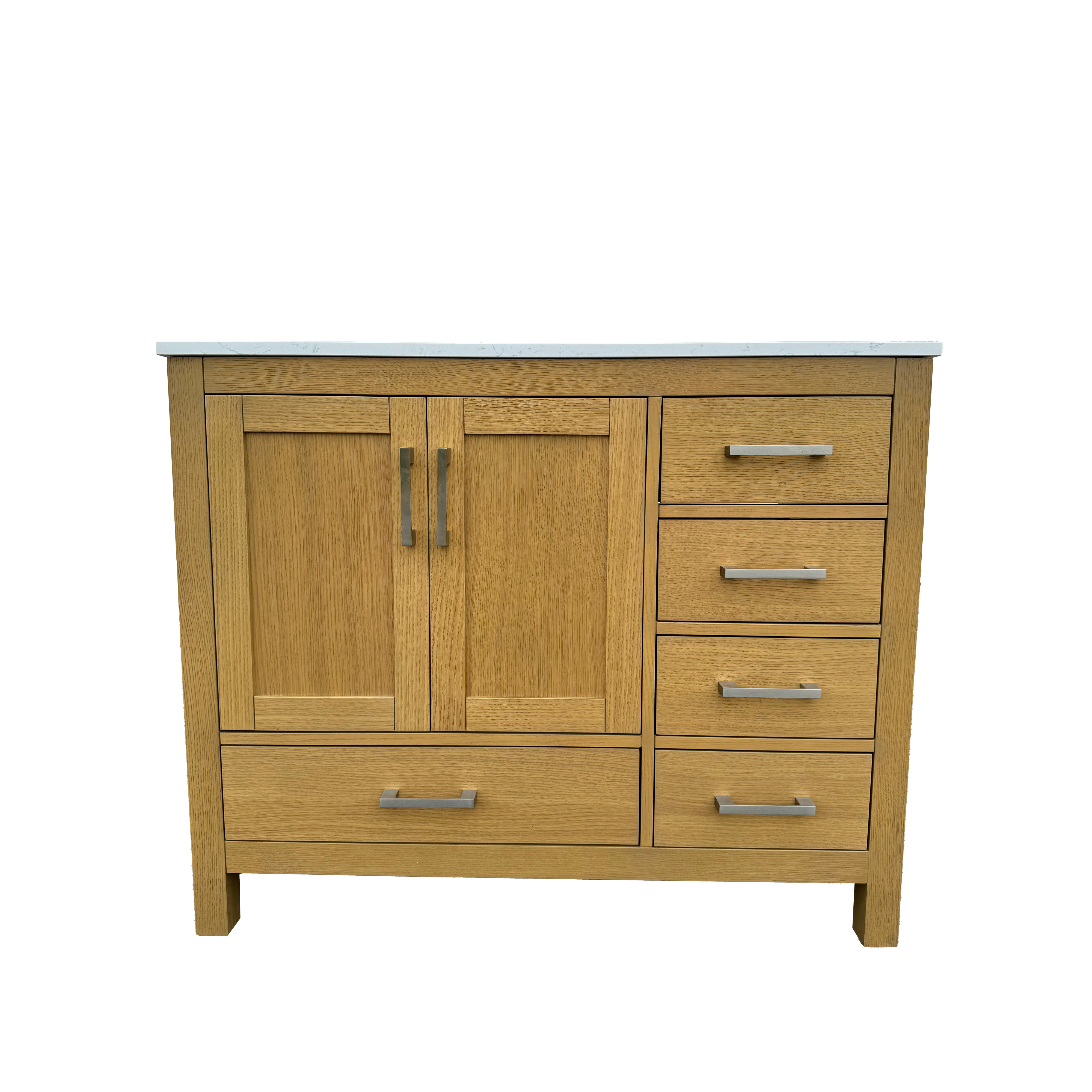 42"/55"/60"/72"/84" Warm Oak Freestanding Bathroom Vanity with Solid Wood Construction