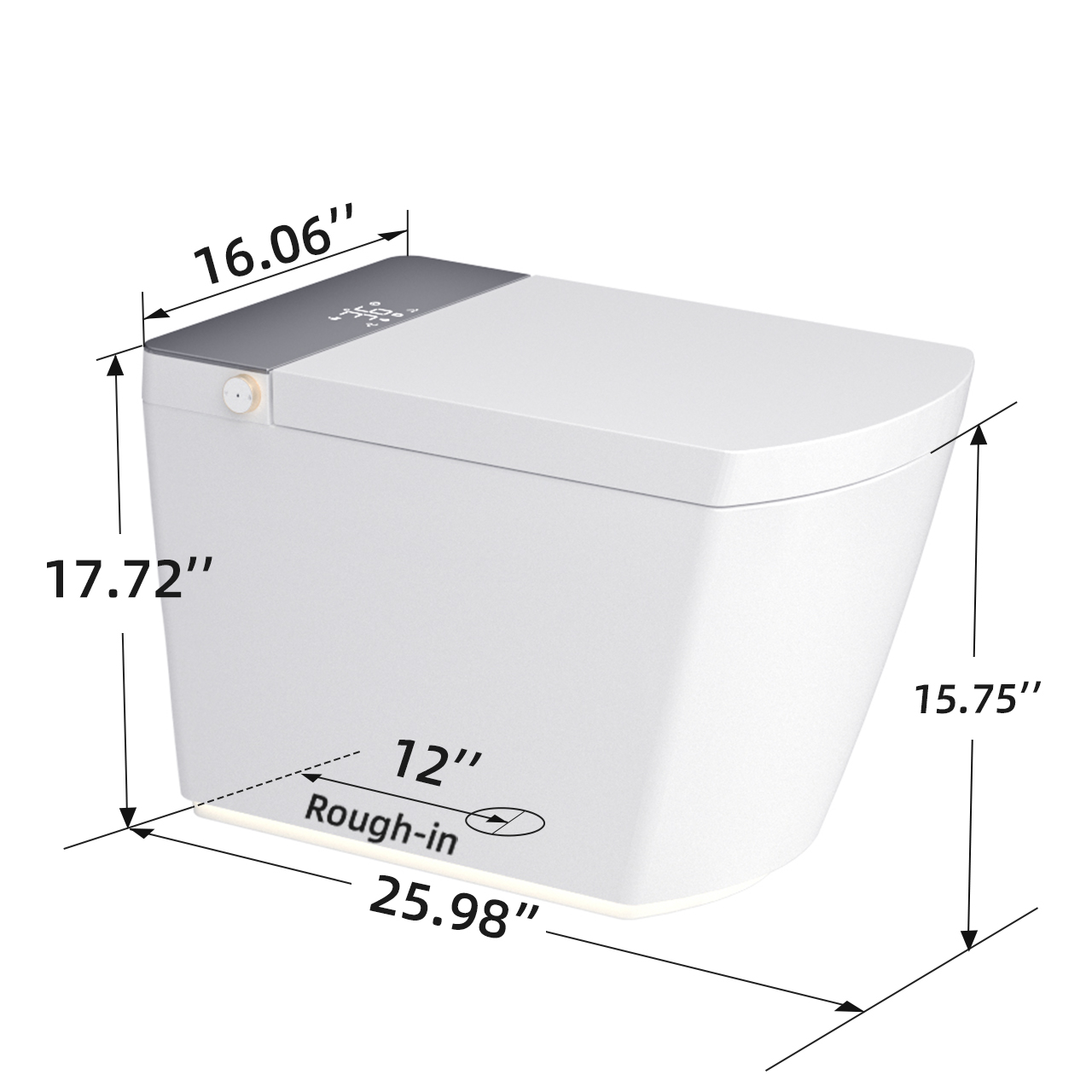 Luxury Smart Bidet Toilet with Built-in Tank, Voice Control & Self-Cleaning Nozzle