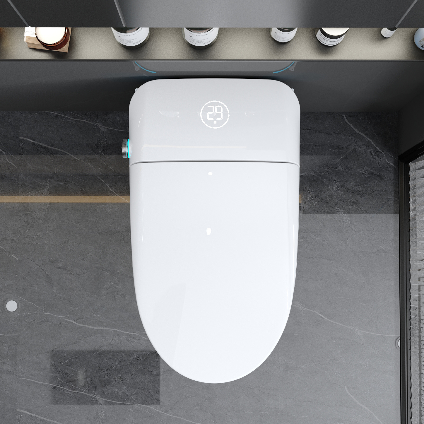 Auto Open/Close Smart Bidet Toilet with Built-in Heated Seat