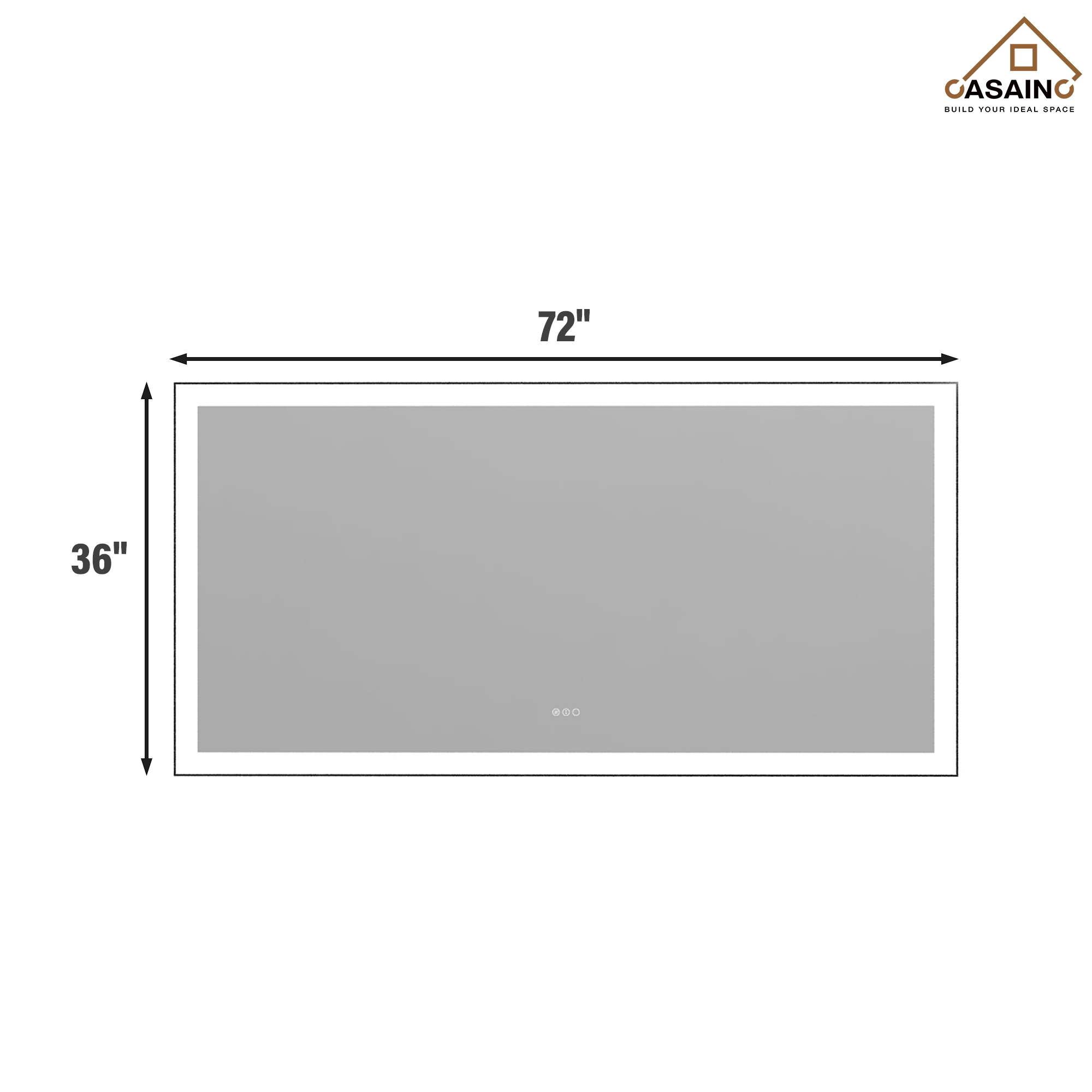 Tempered Glass LED Mirror with Aluminum Frame for Bathroom Vanity