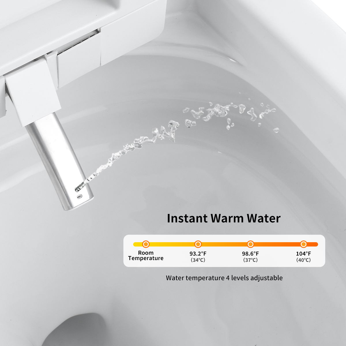 Advanced Tankless Smart Bidet Toilet with Air Bubble Wash & Night Light
