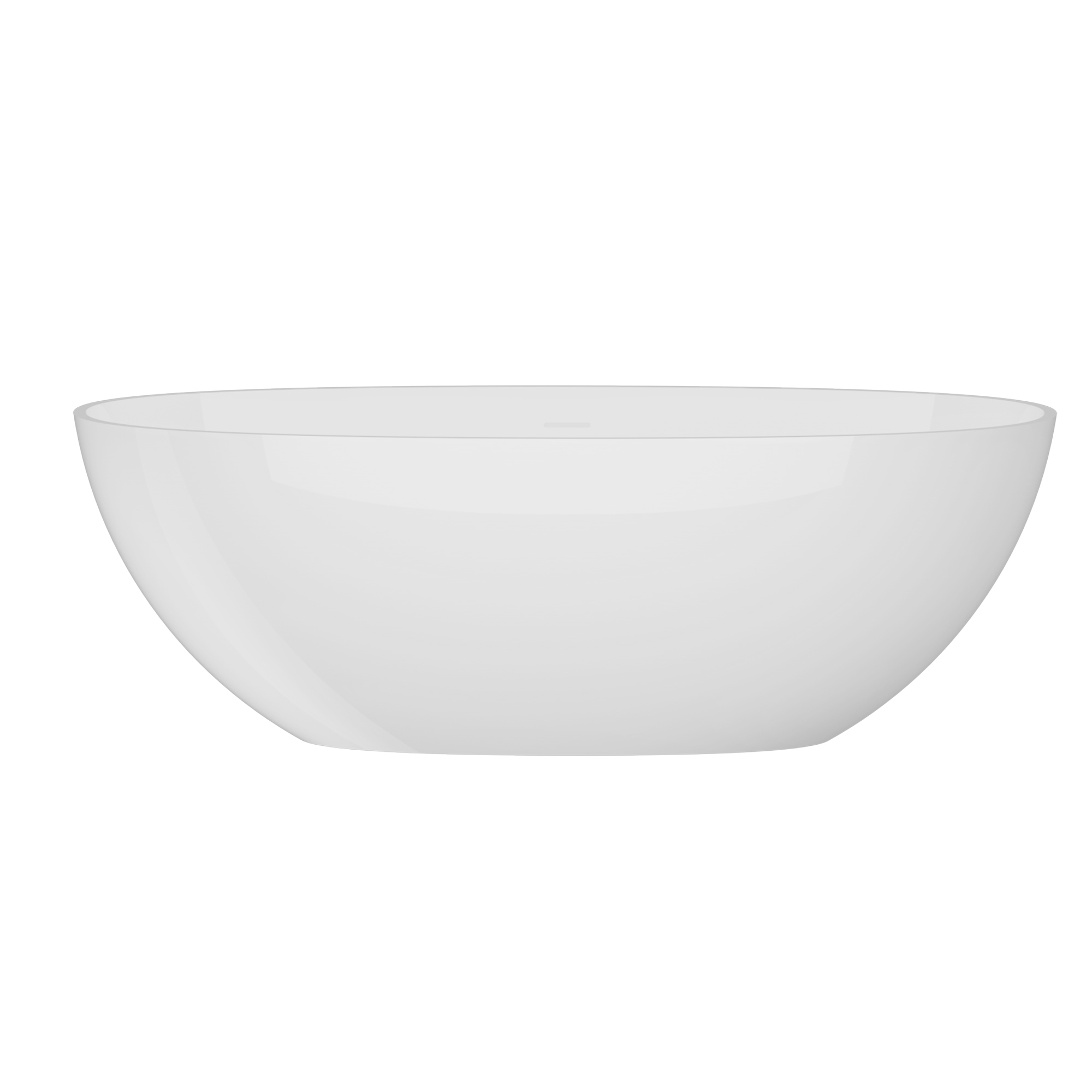 65" Oval Stone Resin Freestanding Soaking Tub with Ergonomic Design