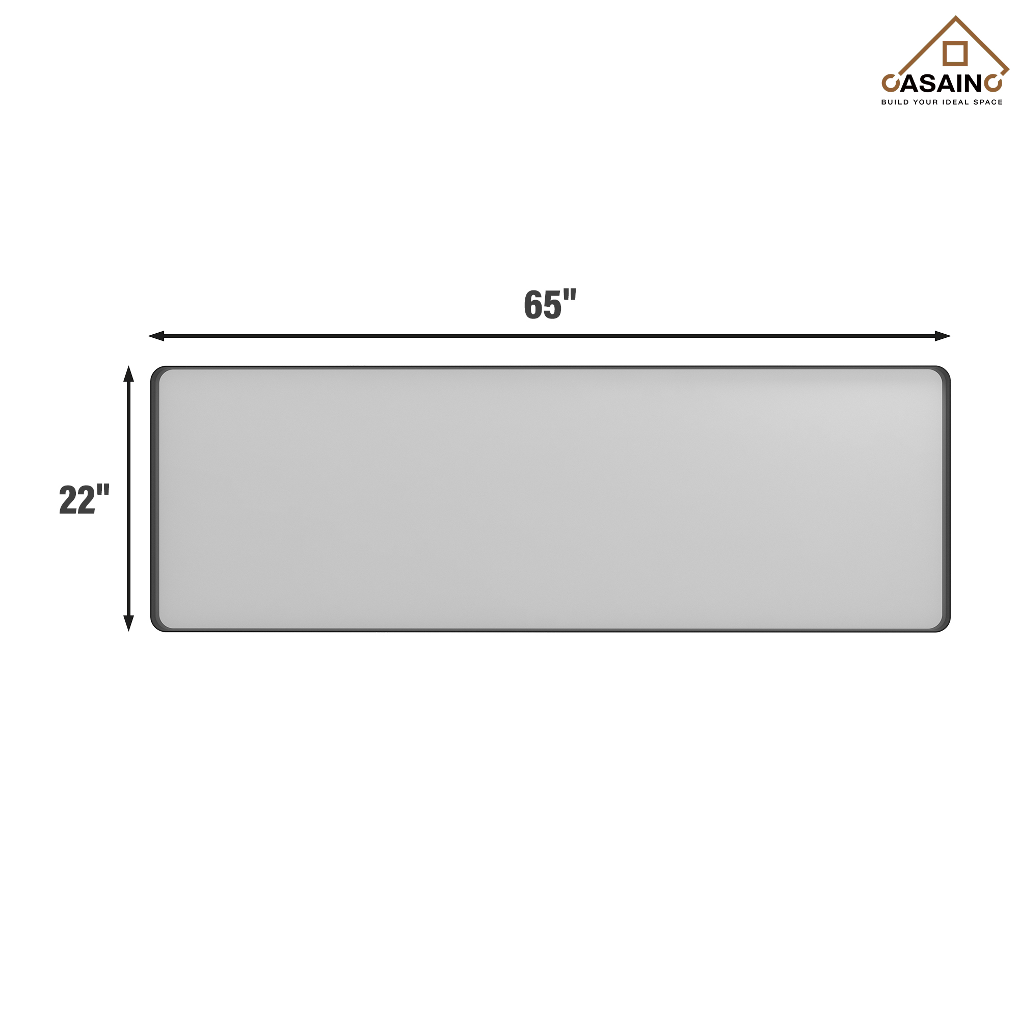 Wall-Mounted Vanity Mirror with Matte Black Metal Frame