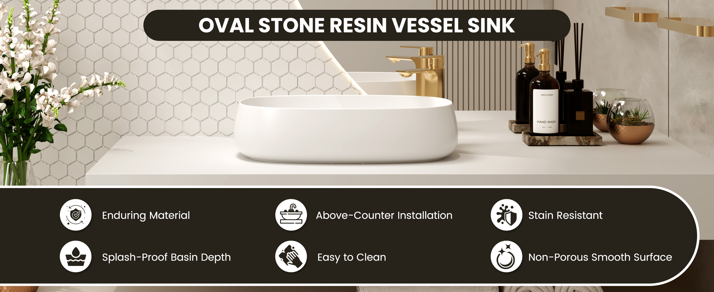 Matte White Solid Surface Sink