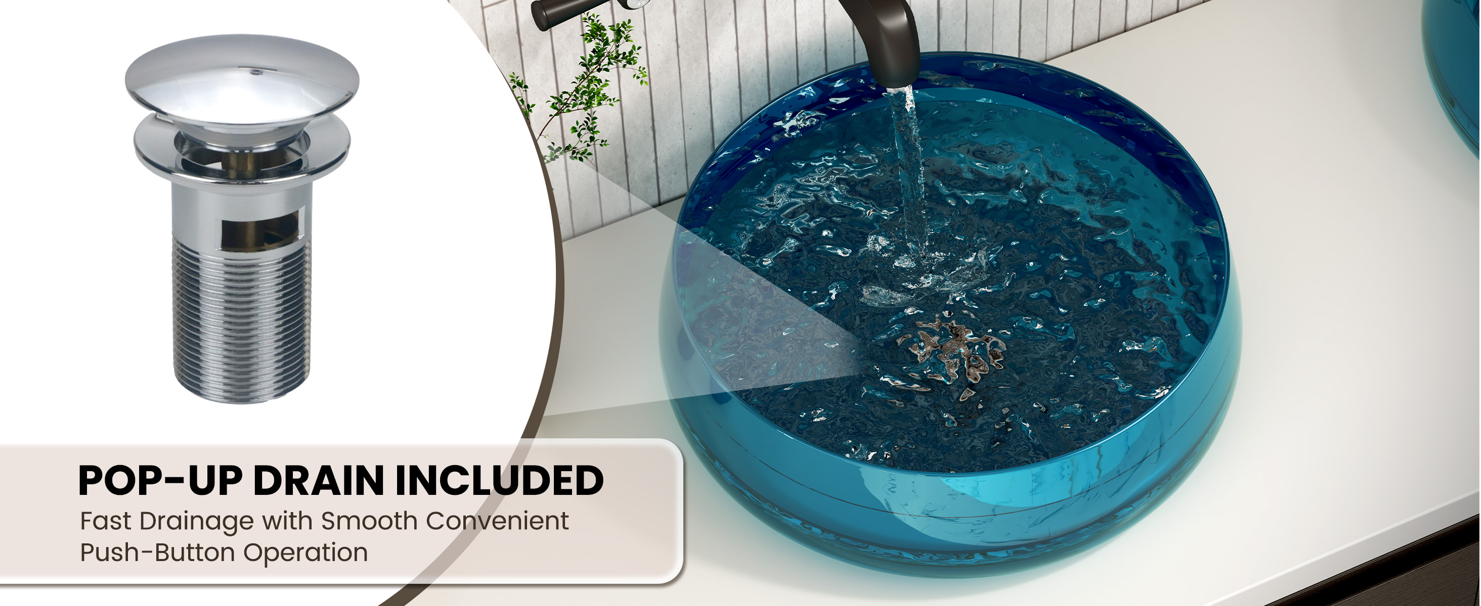 Bathroom Sink with Pop up Drain