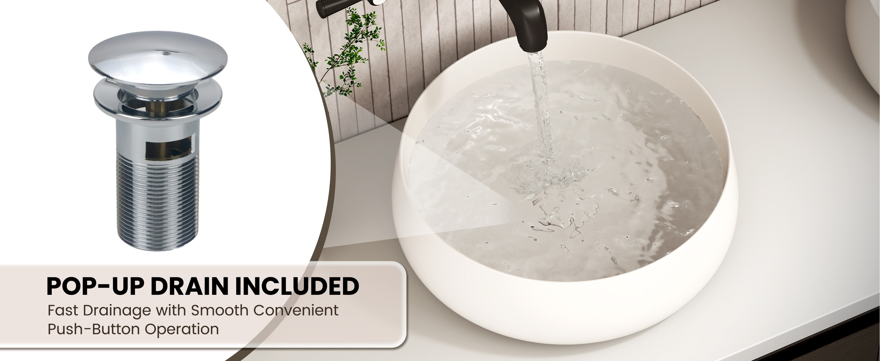 Bathroom Sink with Drainer