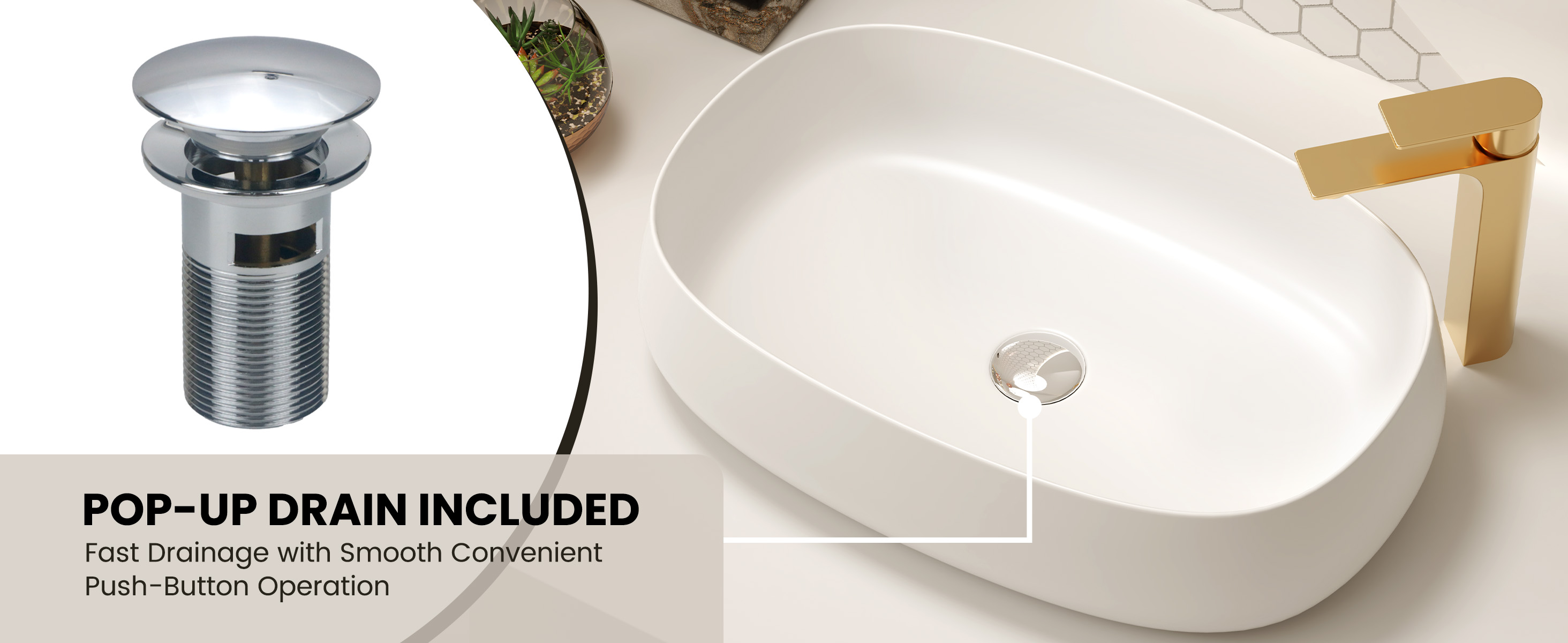 Bathroom Sink with Drainer