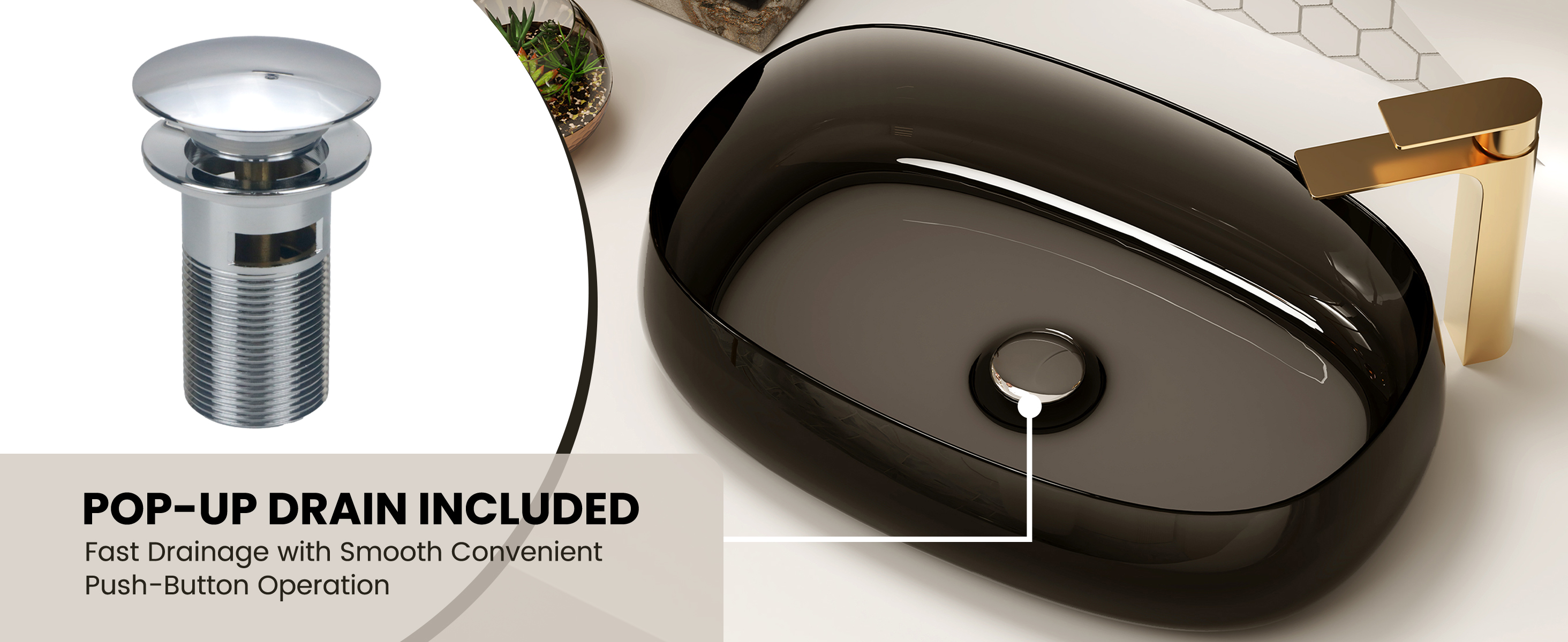 Bathroom Sink with pop up drain