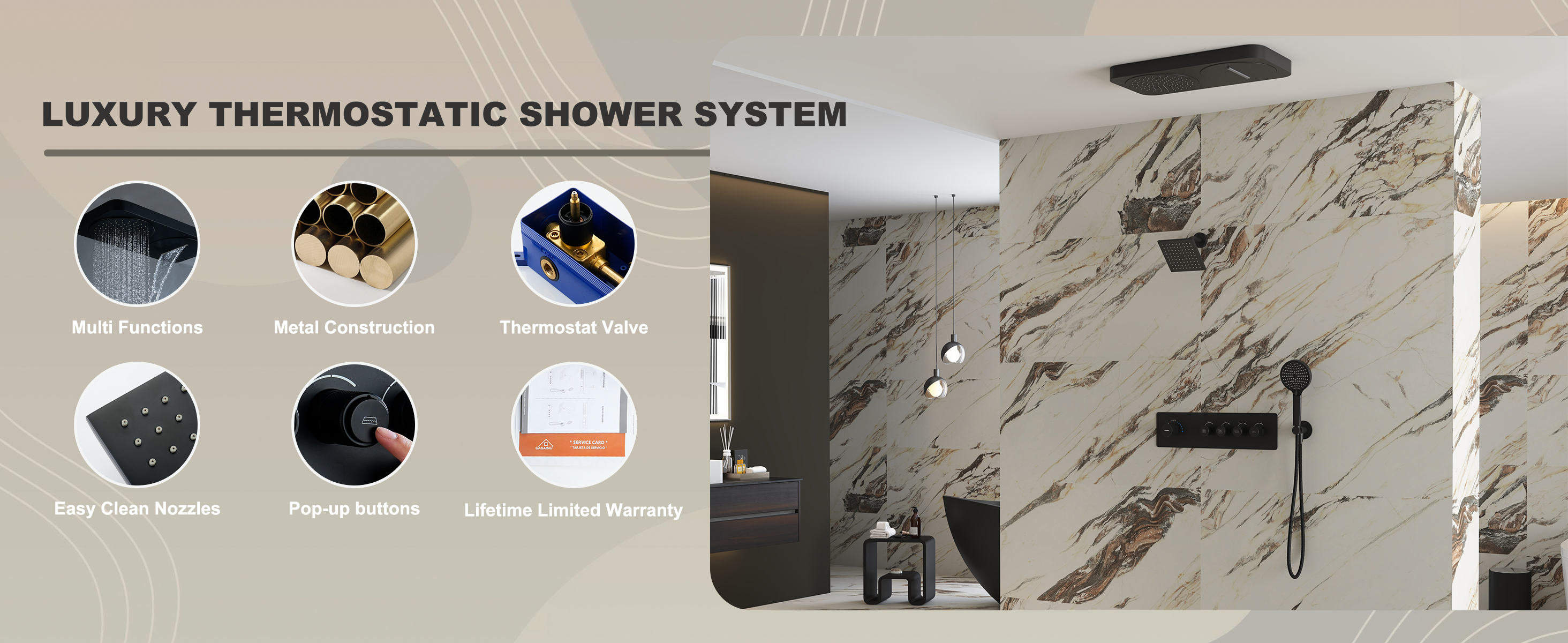 Luxury Shower System with Hand Shower