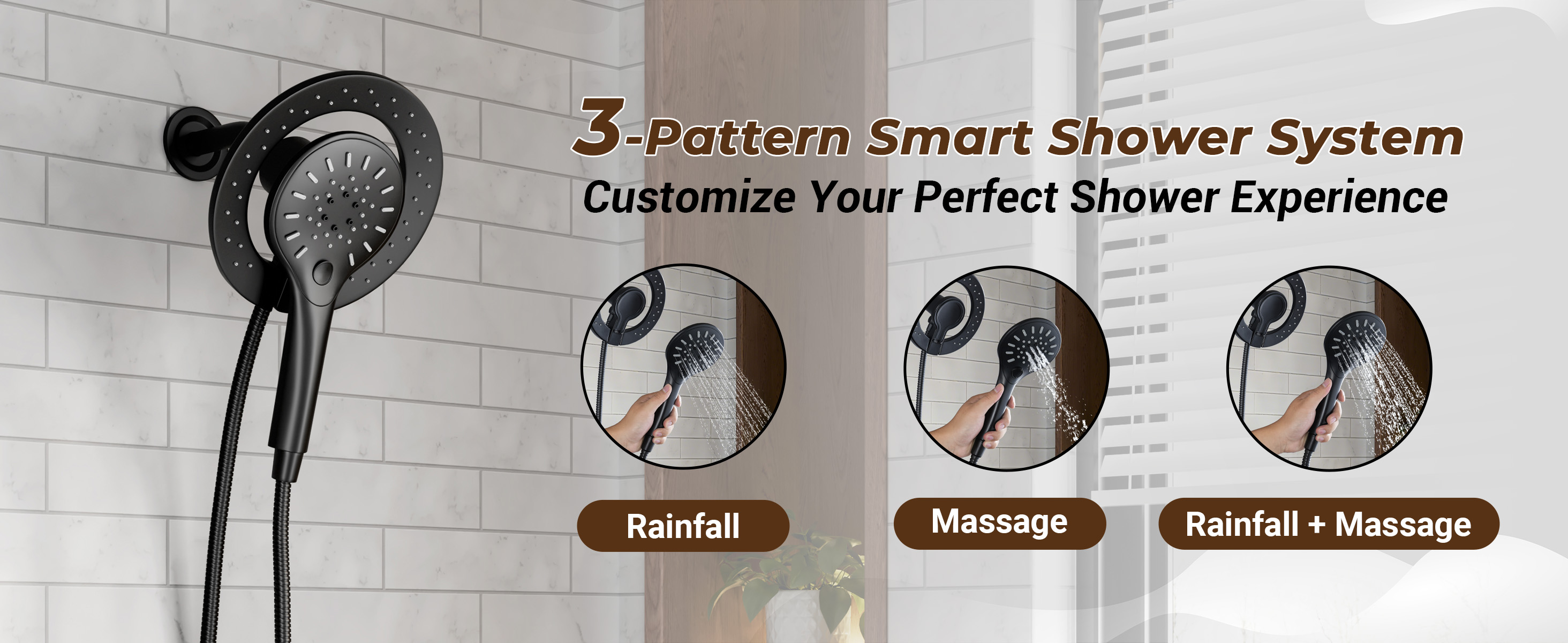 3-Function Handheld Shower Head