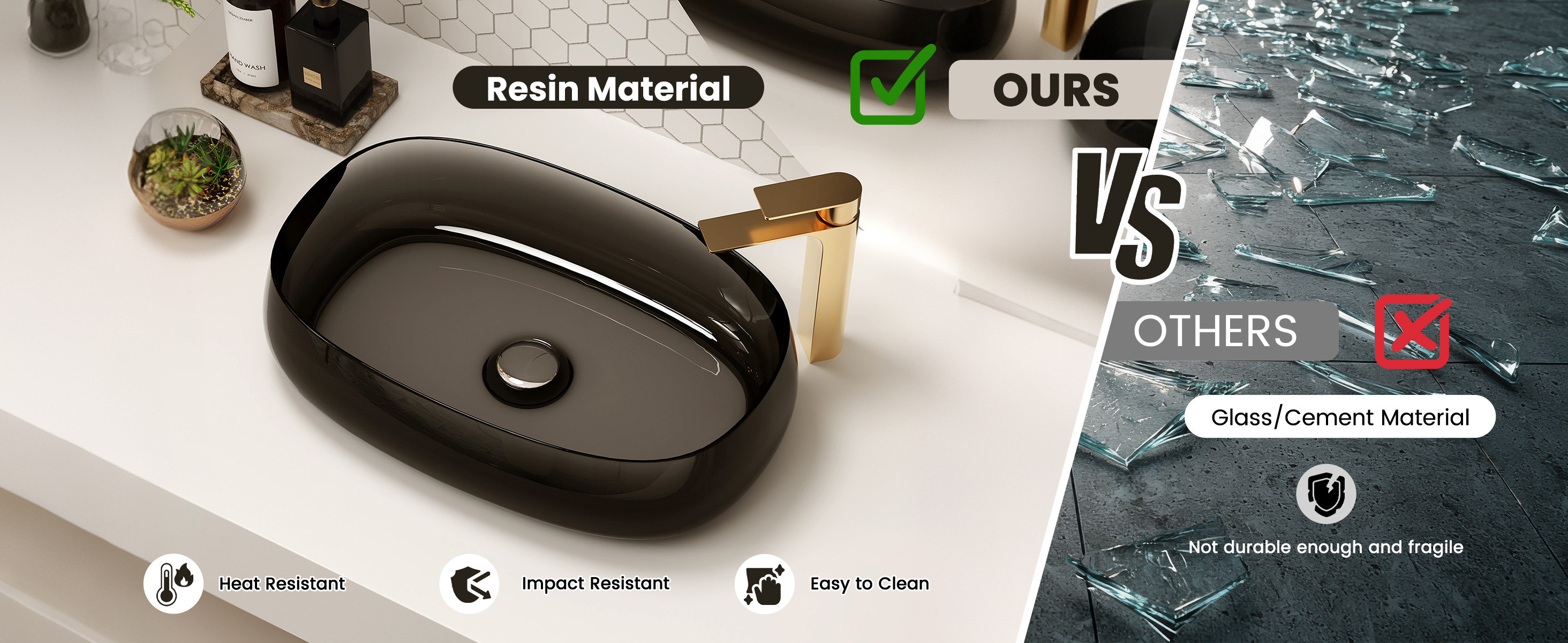 Durable Bathroom Vessel Sink