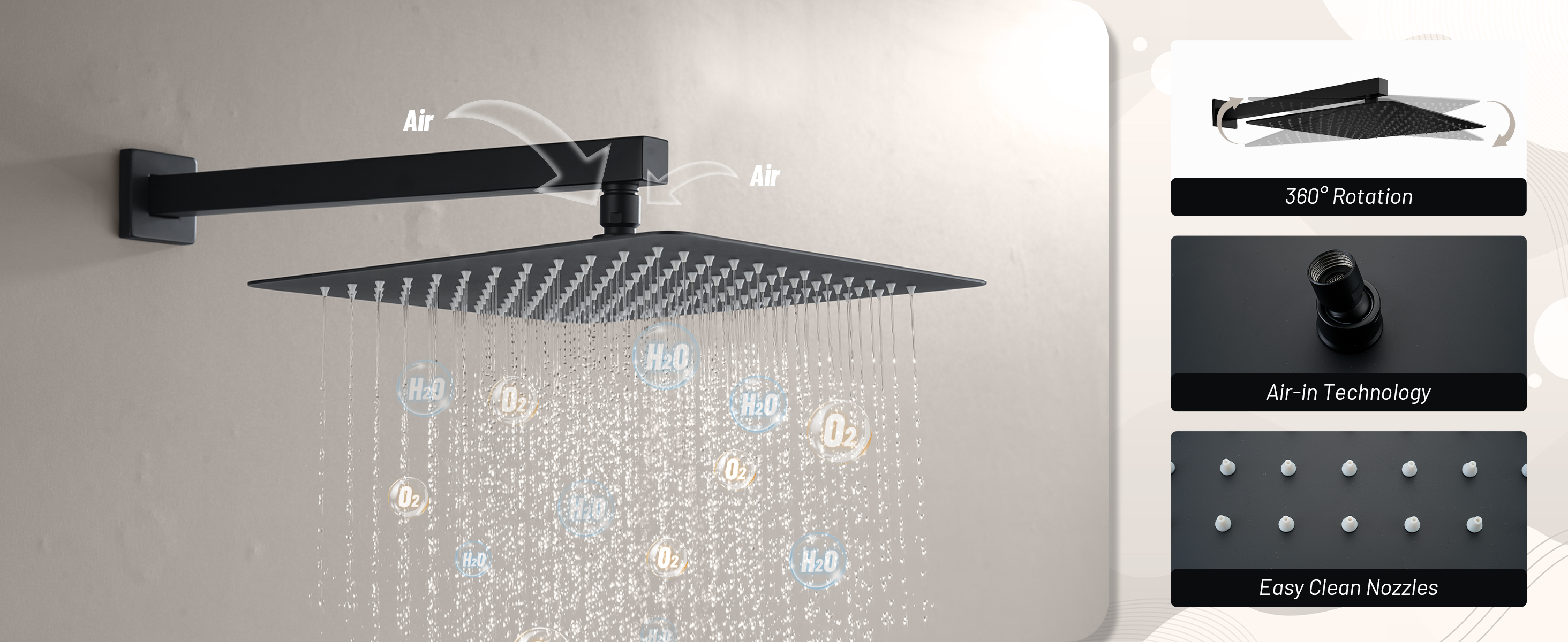 Rainfall Shower Head System