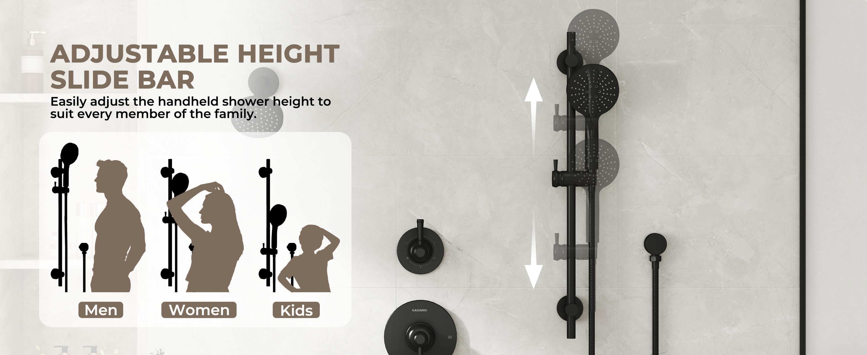 Shower System with Slide Bar