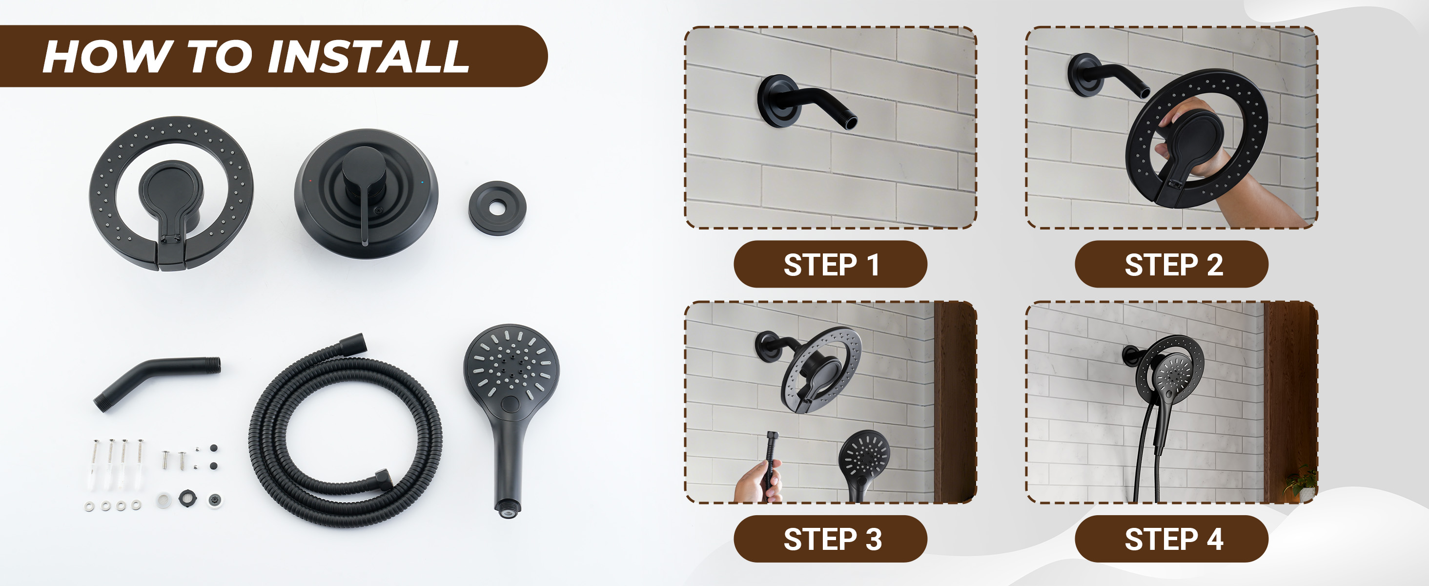 How to install the Casainc magnetic shower kit?