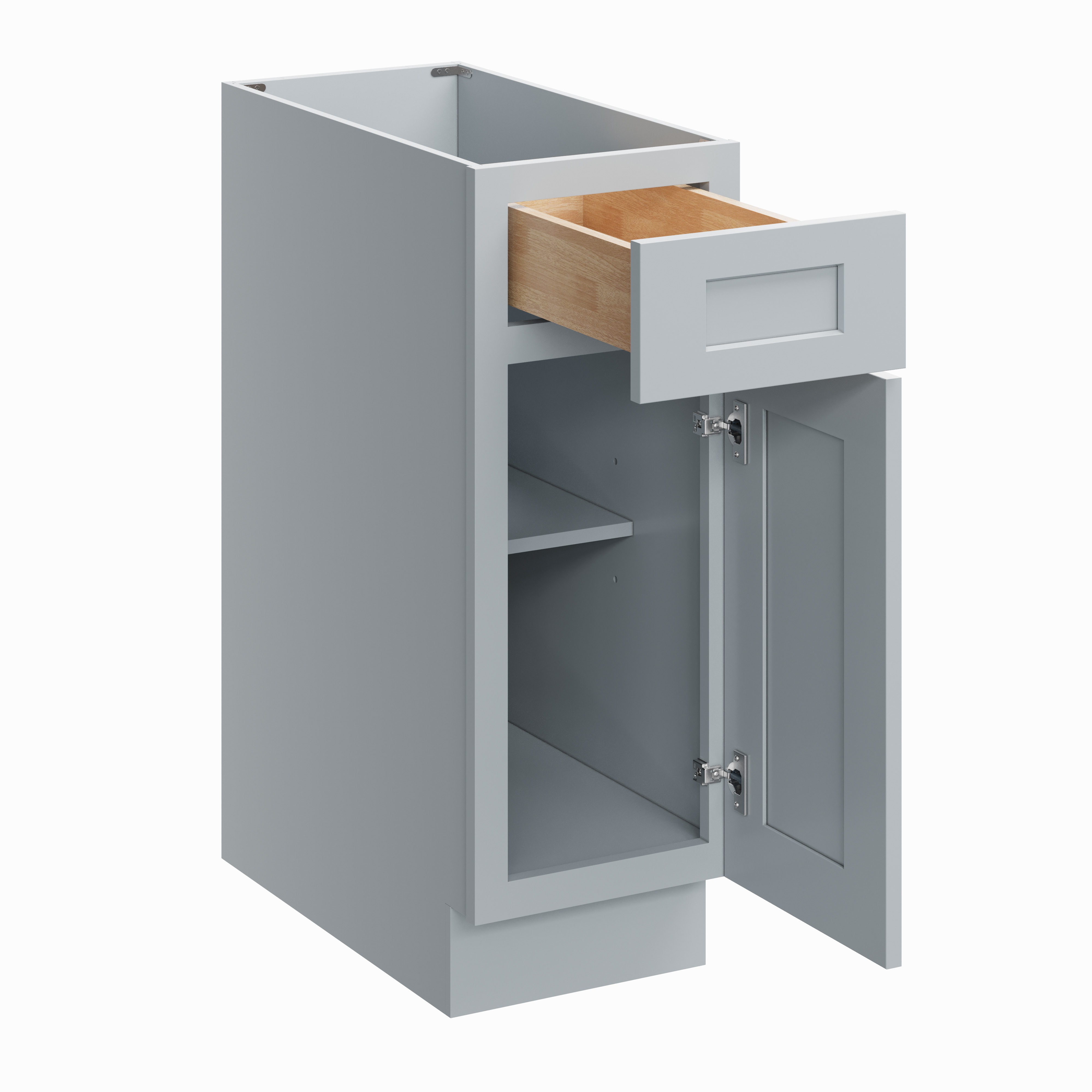 Dove Grey RTA 12"W x 24"D x 34.5"H Base Cabinet with 1 Drawer and 1 Door