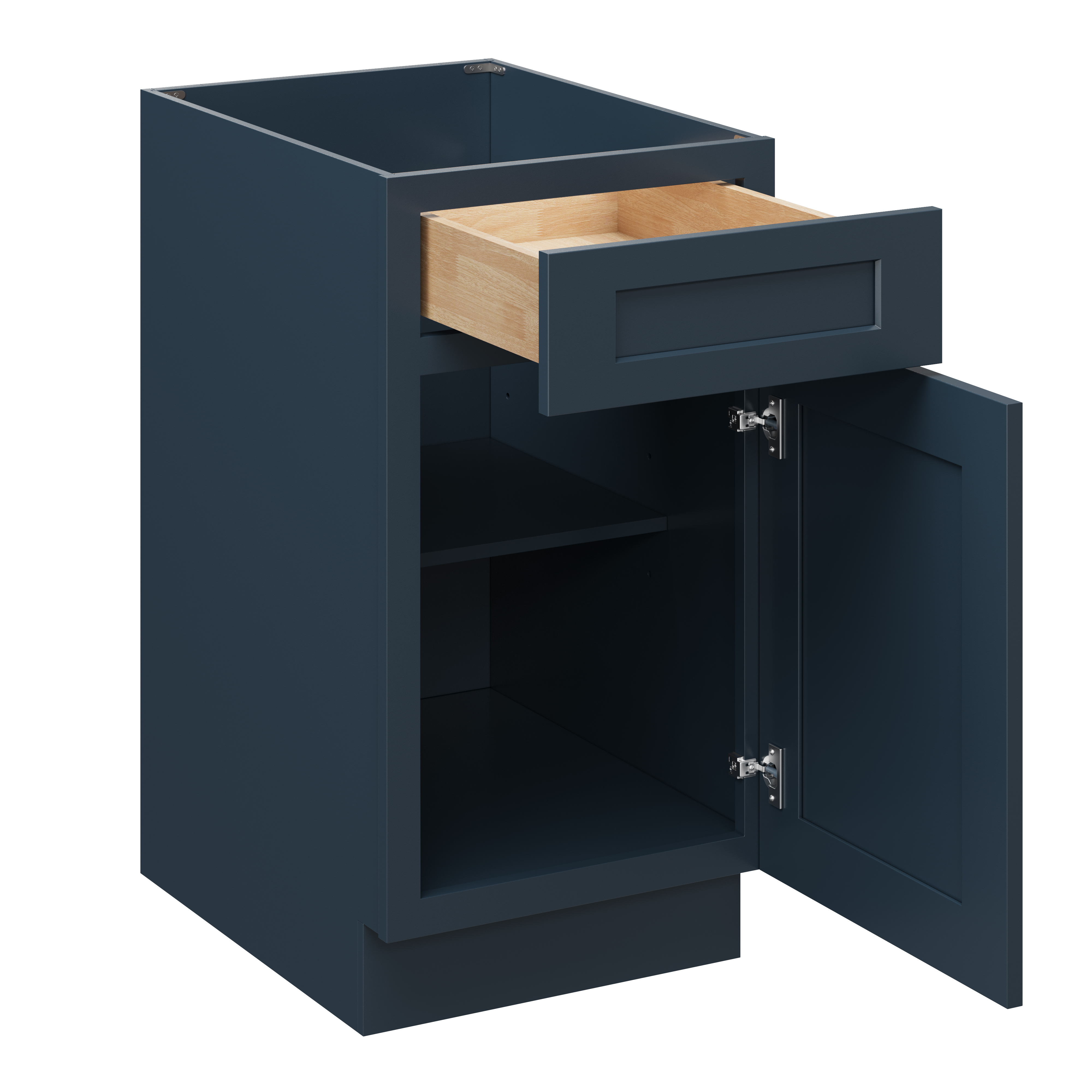 Cyber Grey RTA 18"W x 24"D x 34.5"H Base Cabinet with 1 Drawer and 1 Door