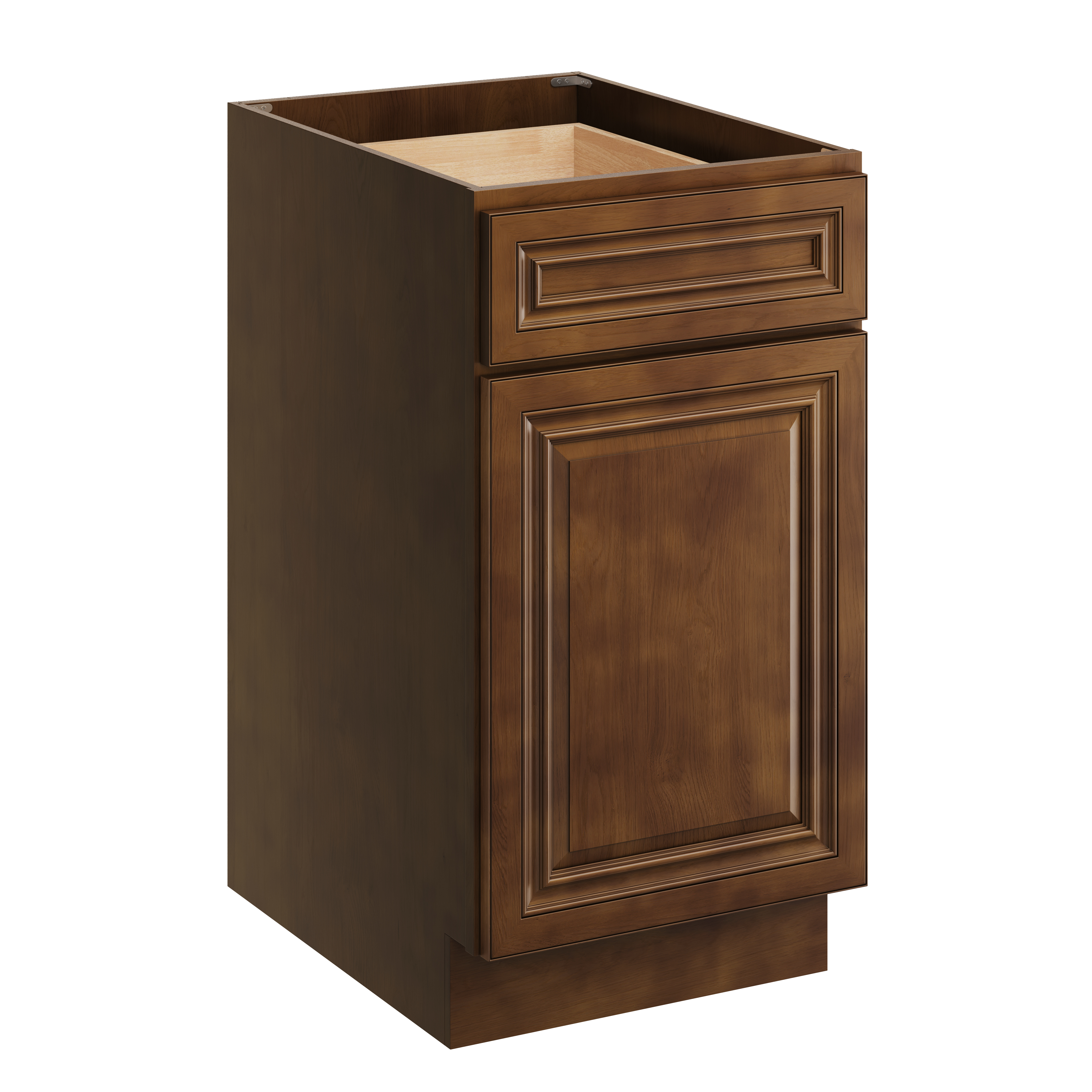Dark Caramel RTA 18"W x 24"D x 34.5"H Base Cabinet with 1 Drawer and 1 Door