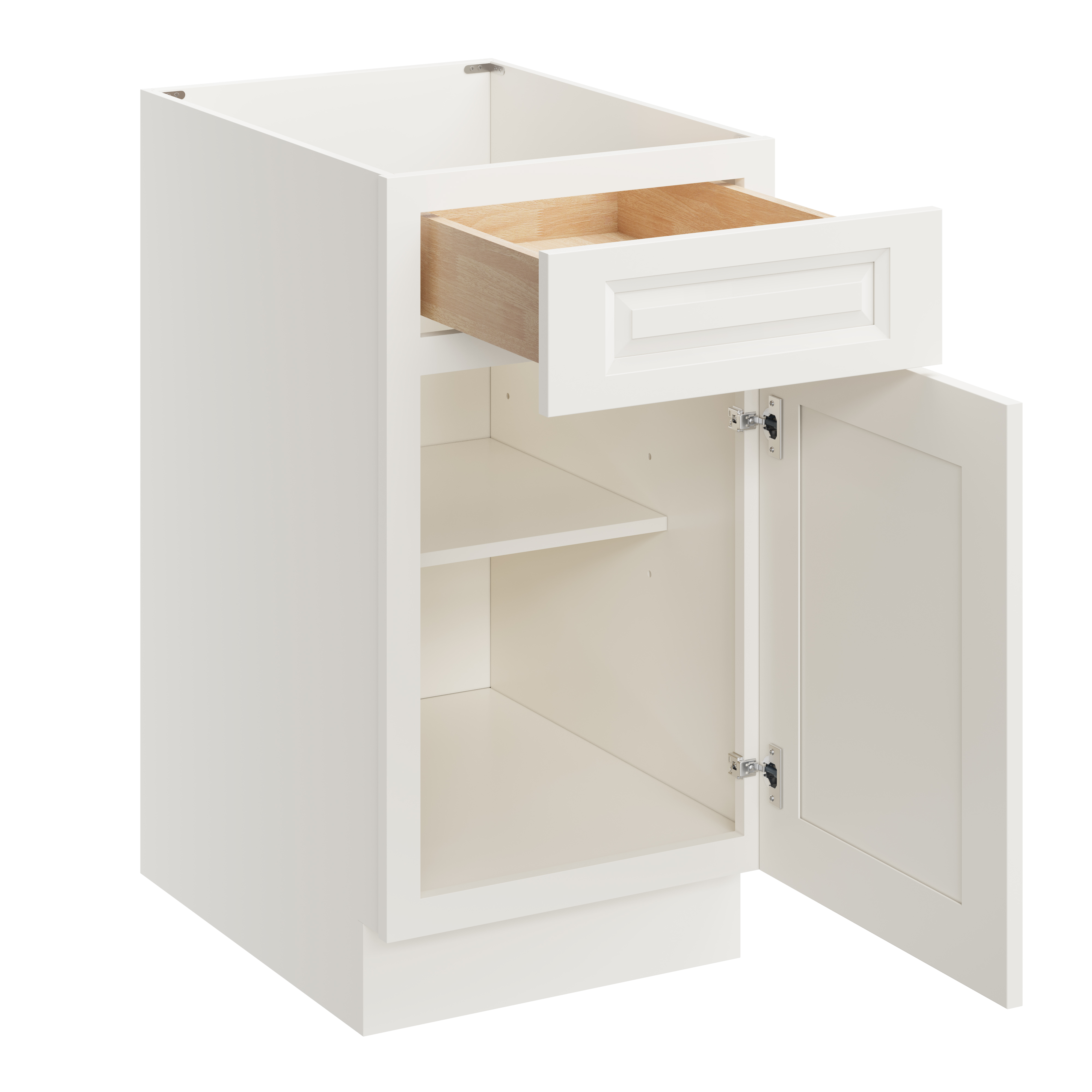 Glacier White RTA 18"W x 24"D x 34.5"H Base Cabinet with 1 Drawer and 1 Door