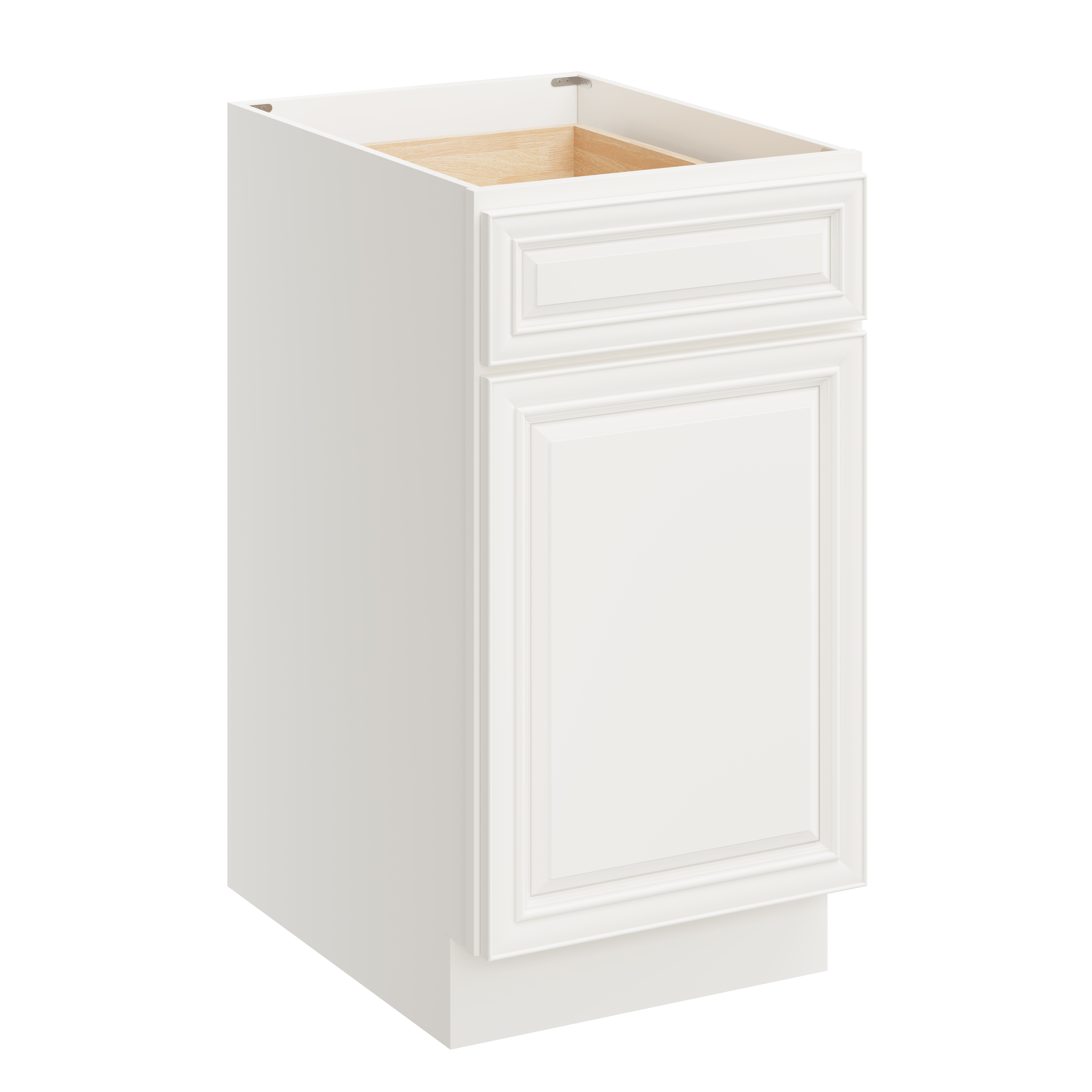 Pearl White RTA 18"W x 24"D x 34.5"H Base Cabinet with 1 Drawer and 1 Door