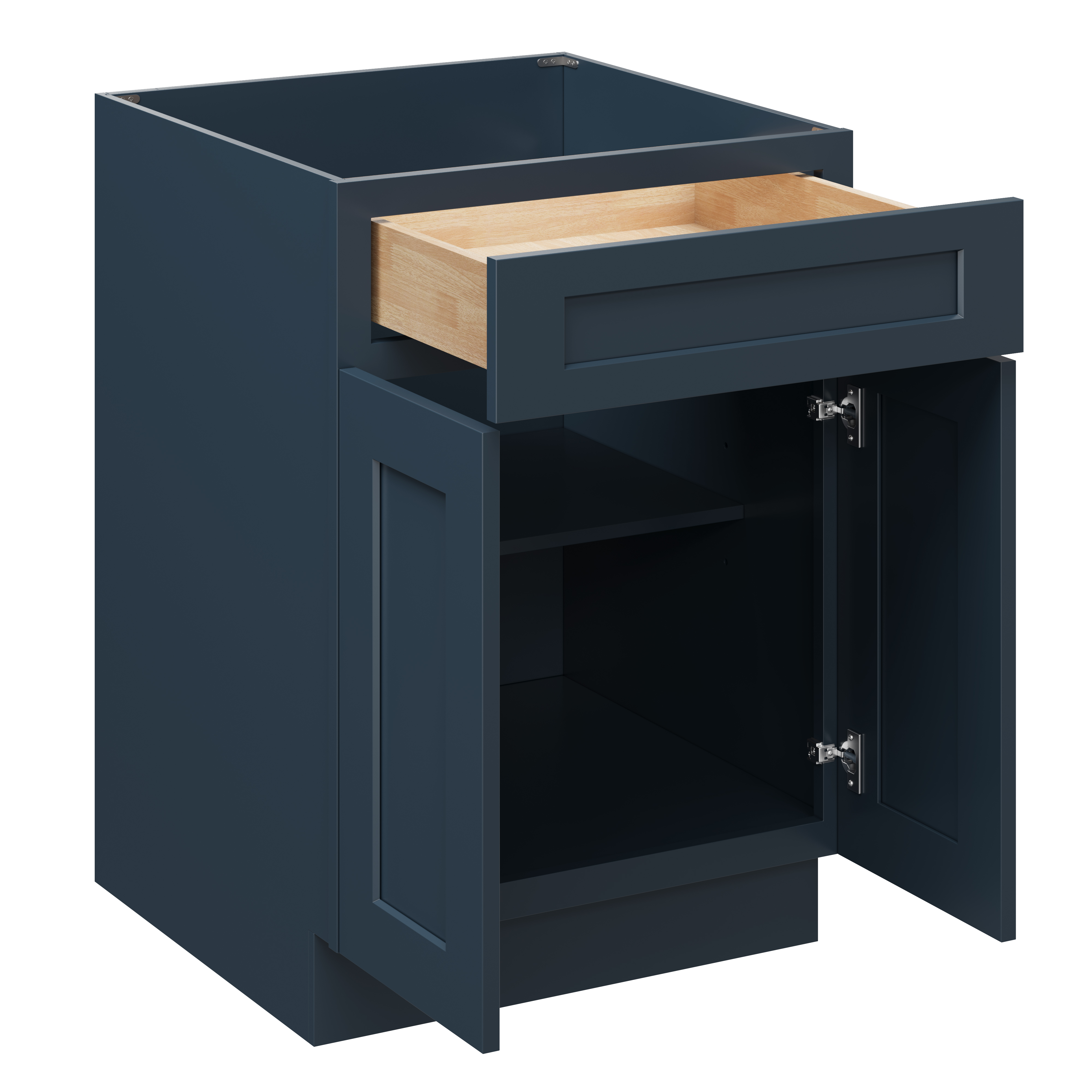 Cyber Grey RTA 24"W x 24"D x 34.5"H Base Cabinet with 1 Drawer and 2 Doors