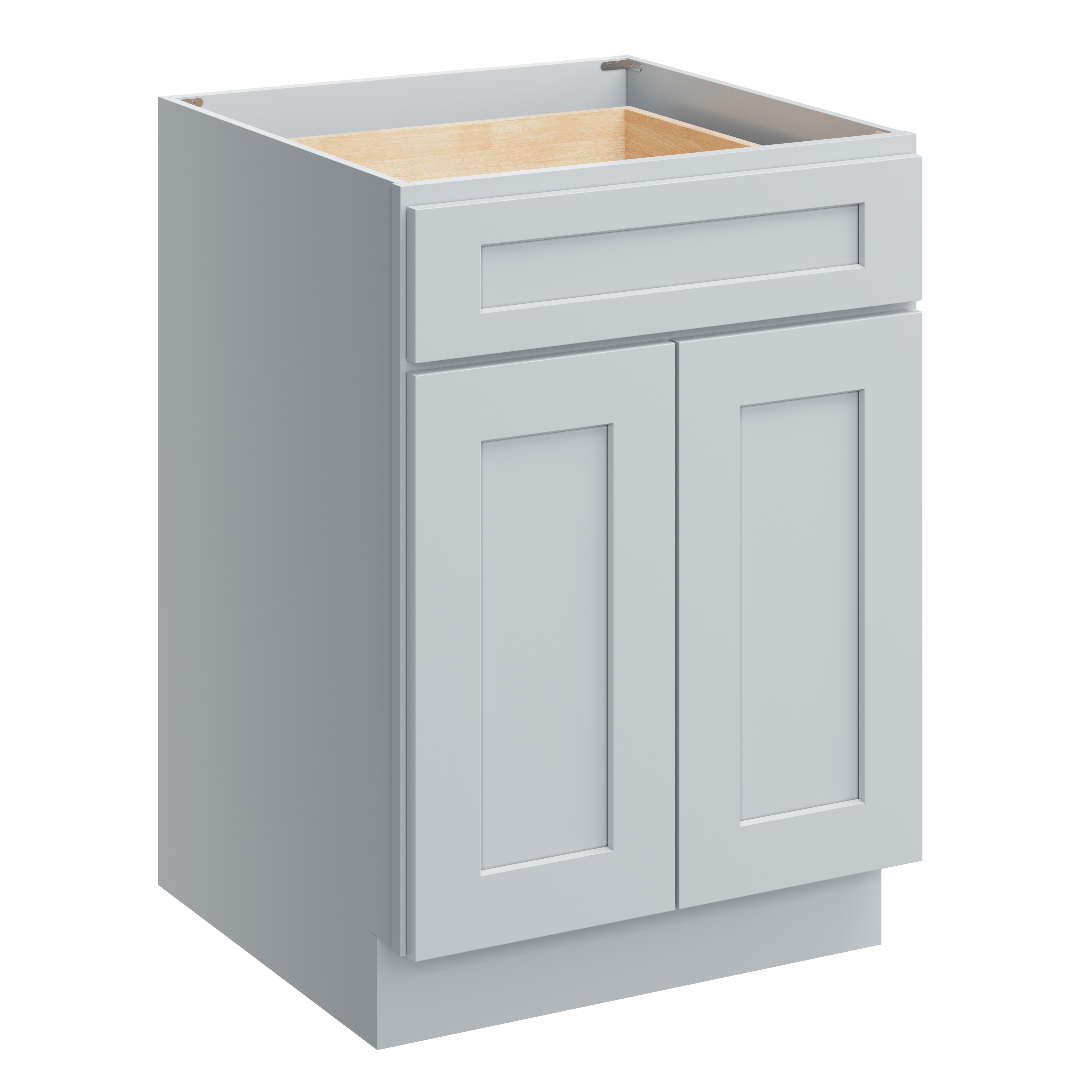 Dove Grey RTA 24"W x 24"D x 34.5"H Base Cabinet with 1 Drawer and 2 Doors
