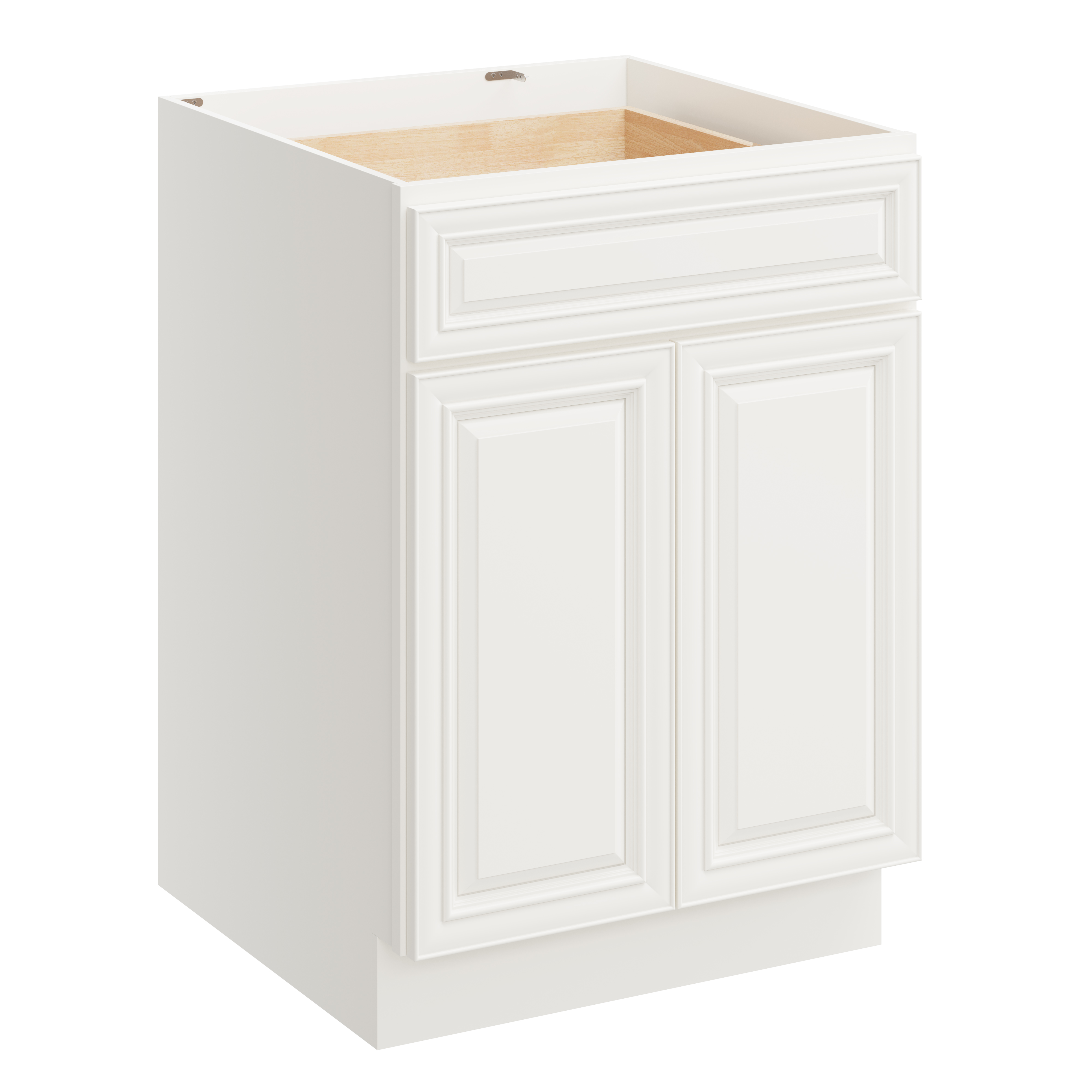 Pearl White RTA 24"W x 24"D x 34.5"H Base Cabinet with 1 Drawer and 2 Doors