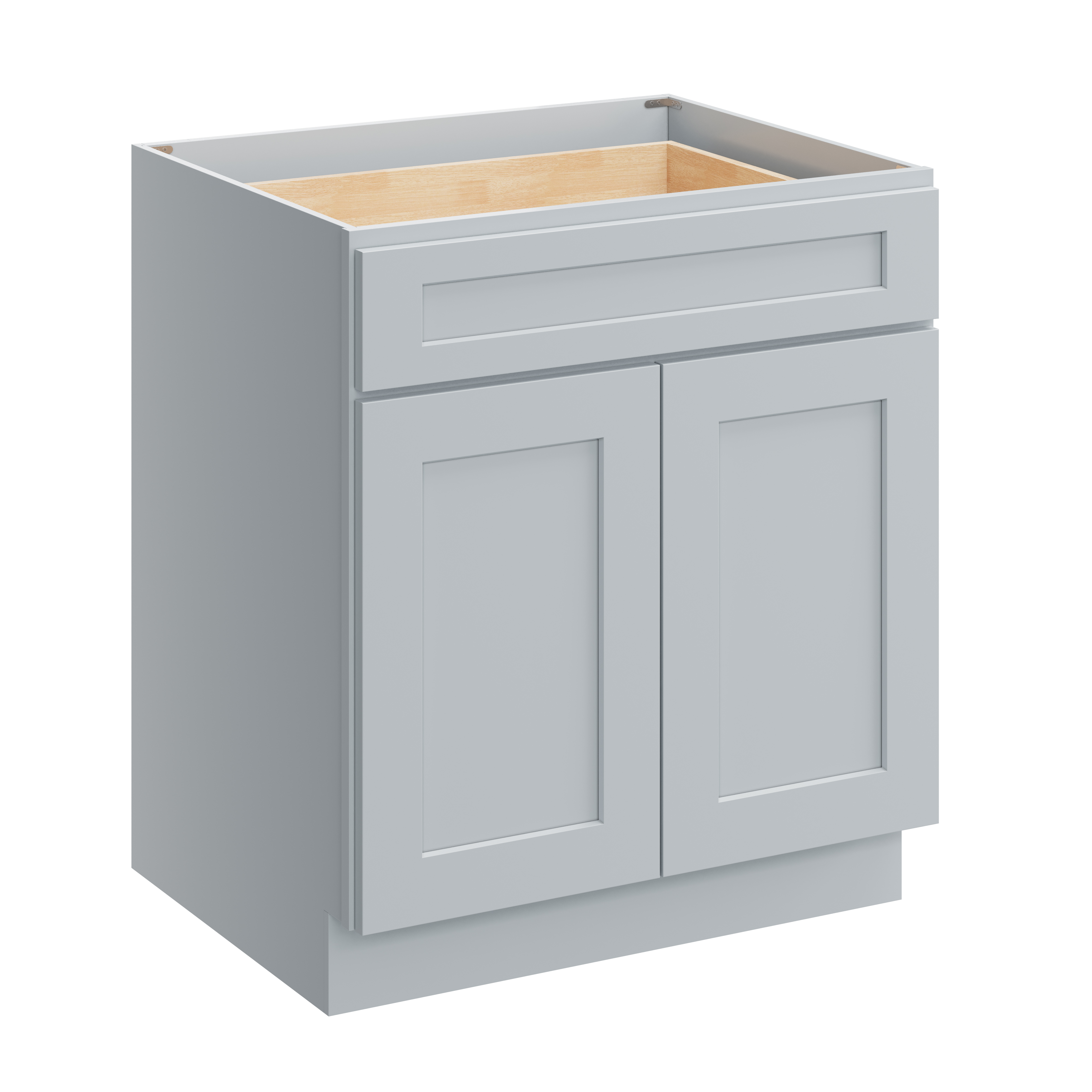 Dove Grey RTA 30"W x 24"D x 34.5"H Base Cabinet with 1 Drawer and 2 Doors