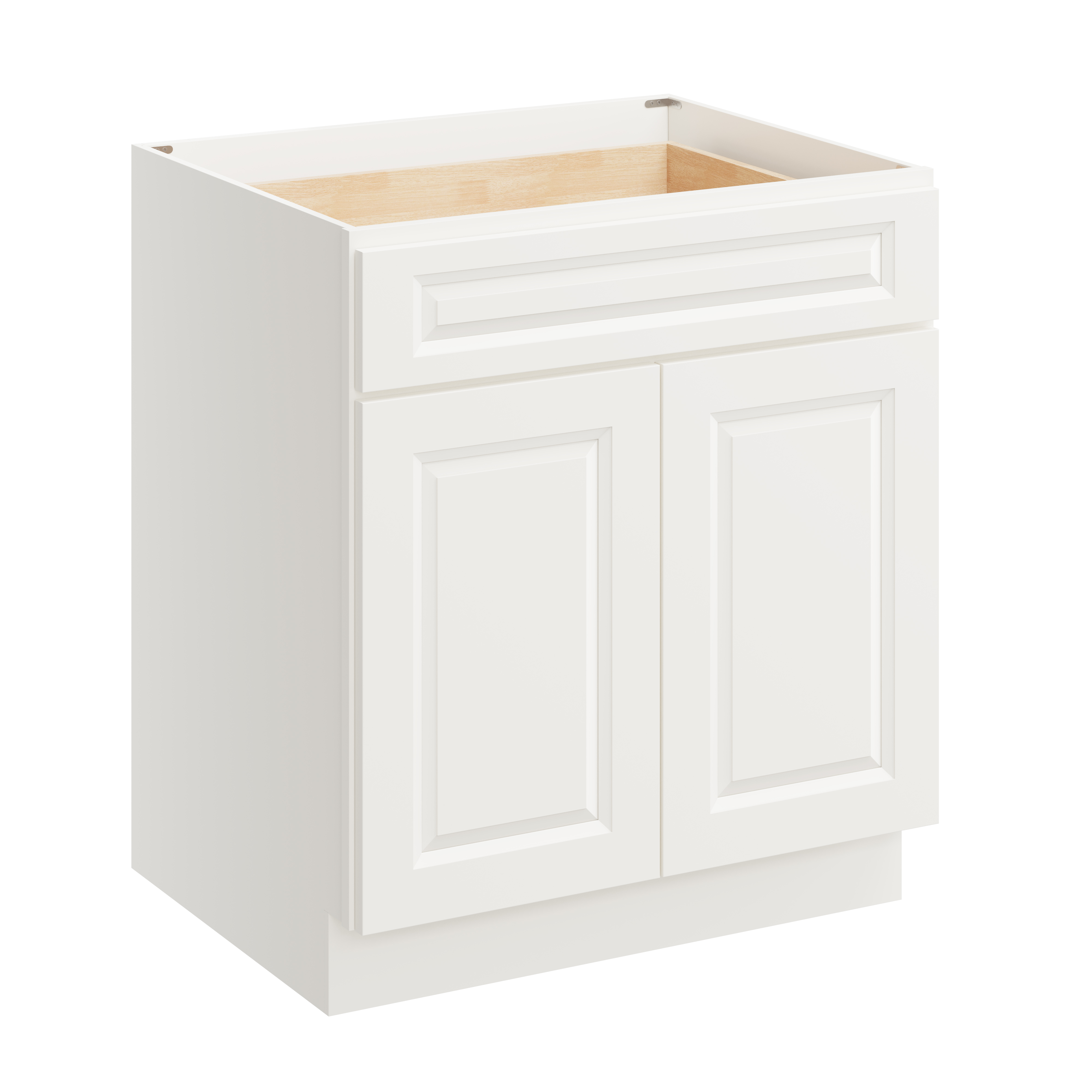 Glacier White RTA 30"W x 24"D x 34.5"H Base Cabinet with 1 Drawer and 2 Doors