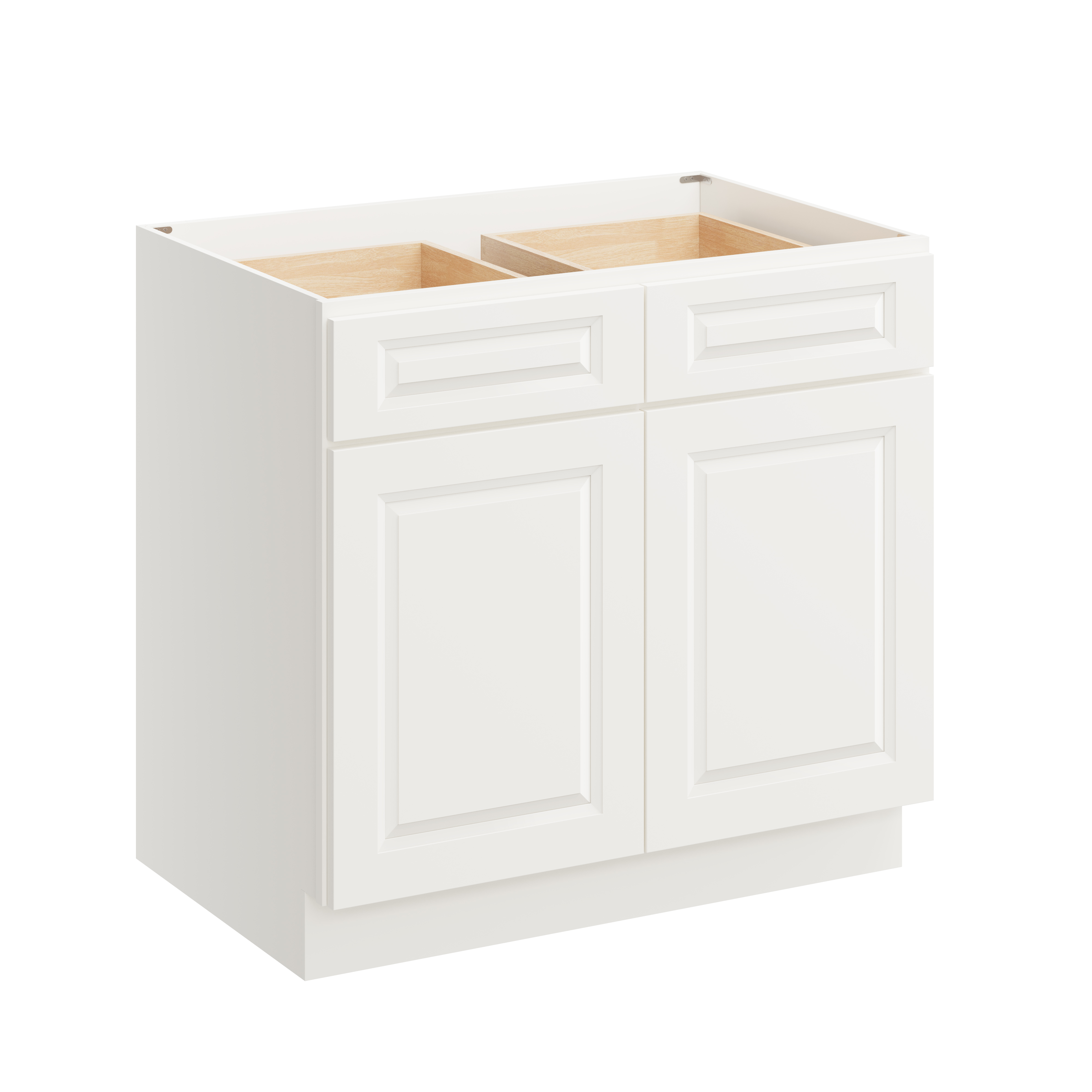 Glacier White RTA 36"W x 24"D x 34.5"H Base Cabinet with 2 Drawers and 2 Doors